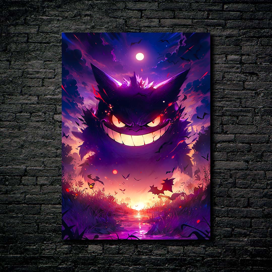 Gengar Dark, anime, manga, pokemon, purple, HD phone wallpaper