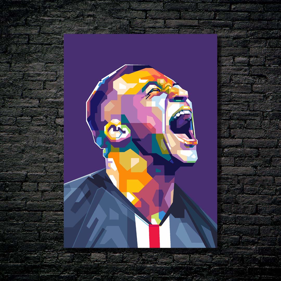 Kylan Mbappe dans WPAP Pop Art affiches et impressions par Amex