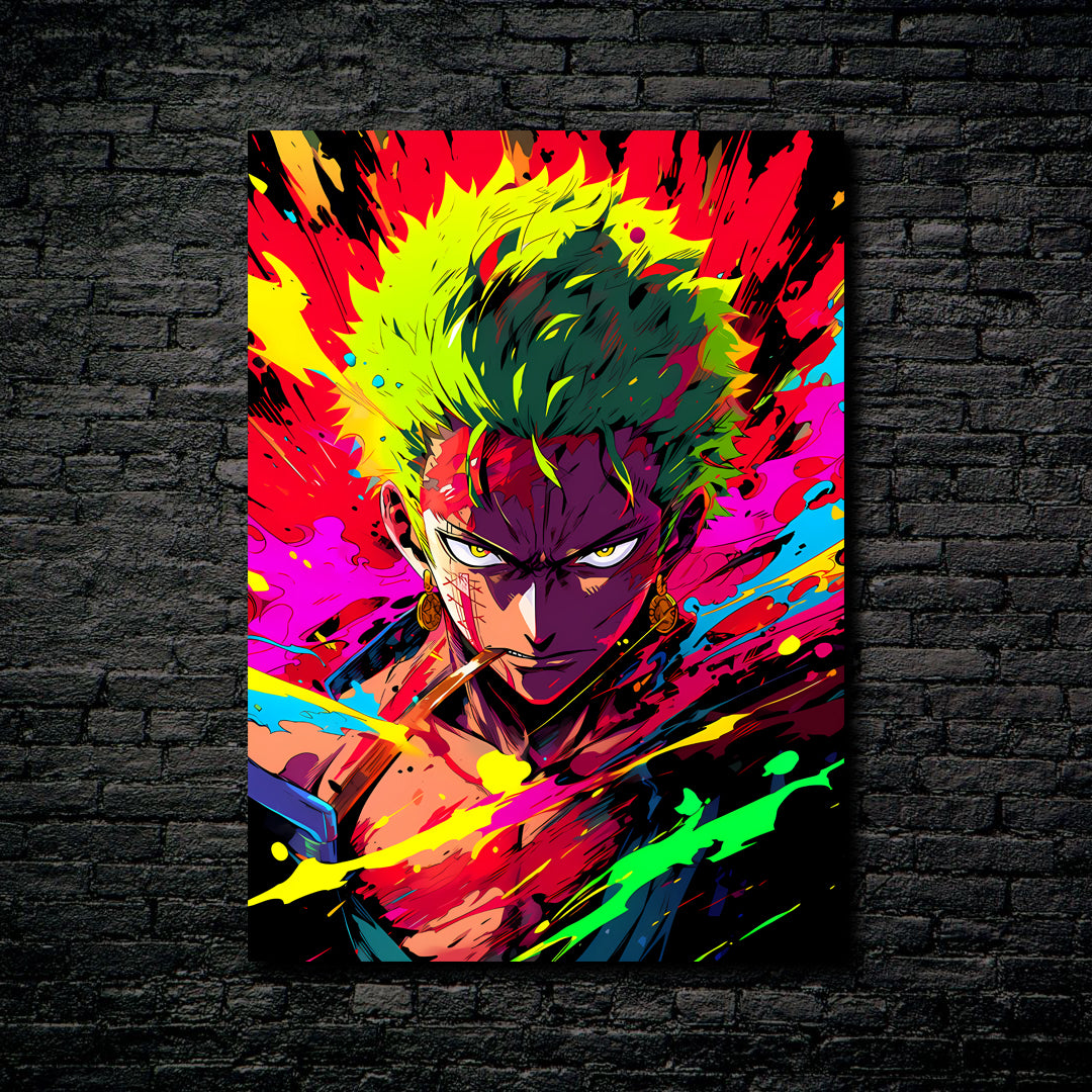 Premium AI Image  One piece anime main characters on vibrant colors neon