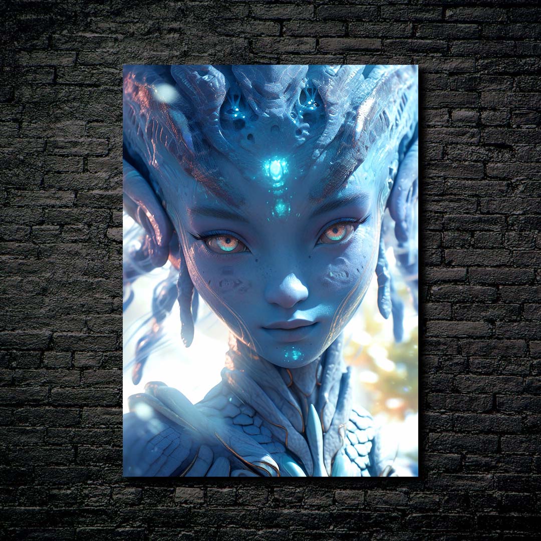 blue alien girl-designed by @Nephtys__s
