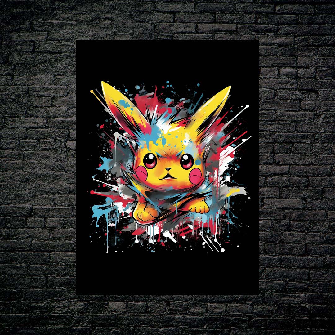 colorful pokemon pikachu-Artwork by @ tuman_69