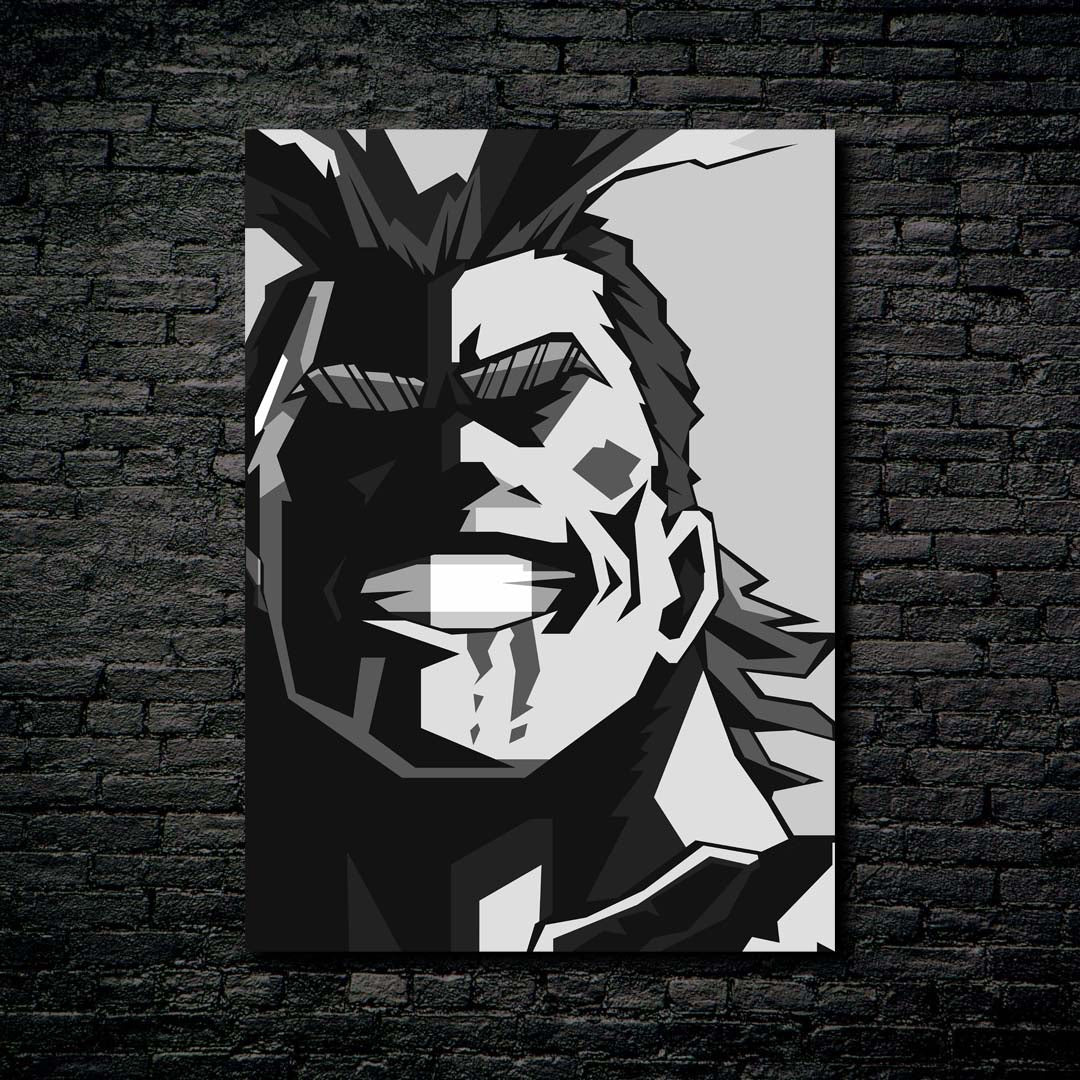 All Might Black White-designed by @IqbalKige