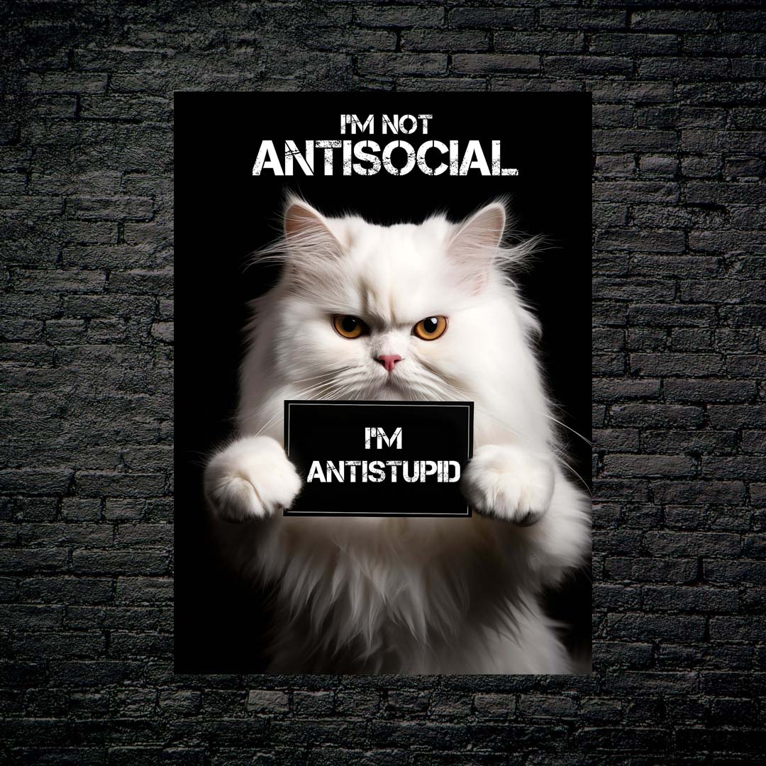 Antisocial Cute Cat-designed by @Puffy Design