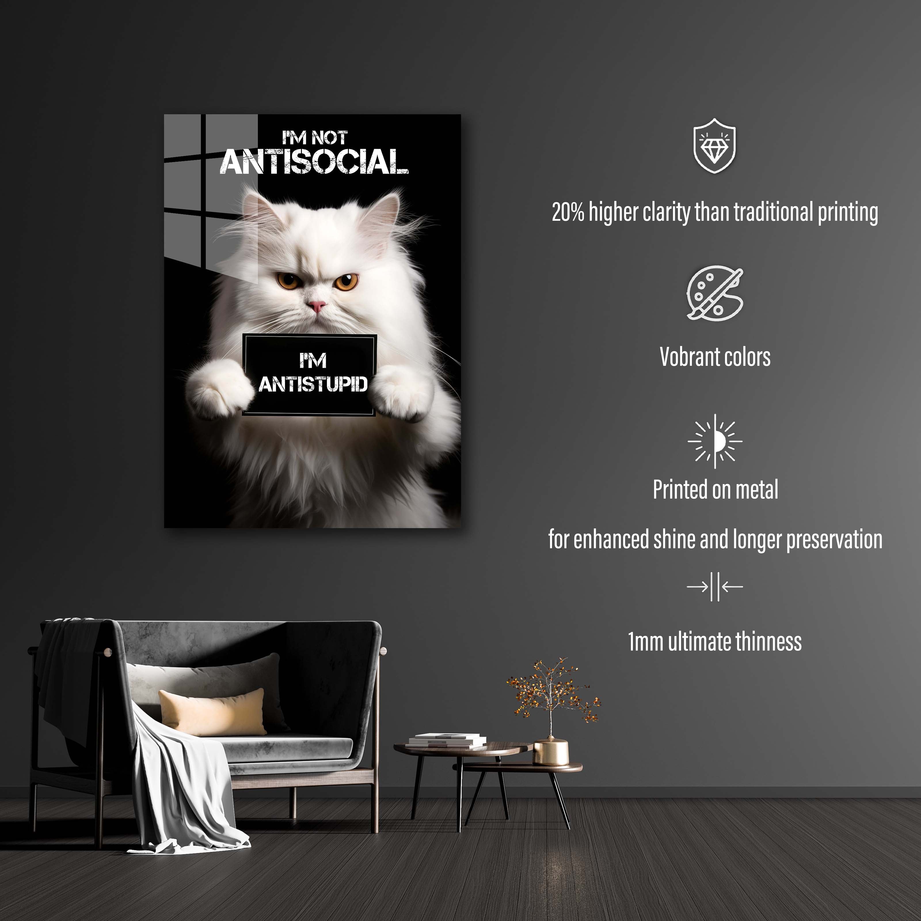 Antisocial Cute Cat-designed by @Puffy Design
