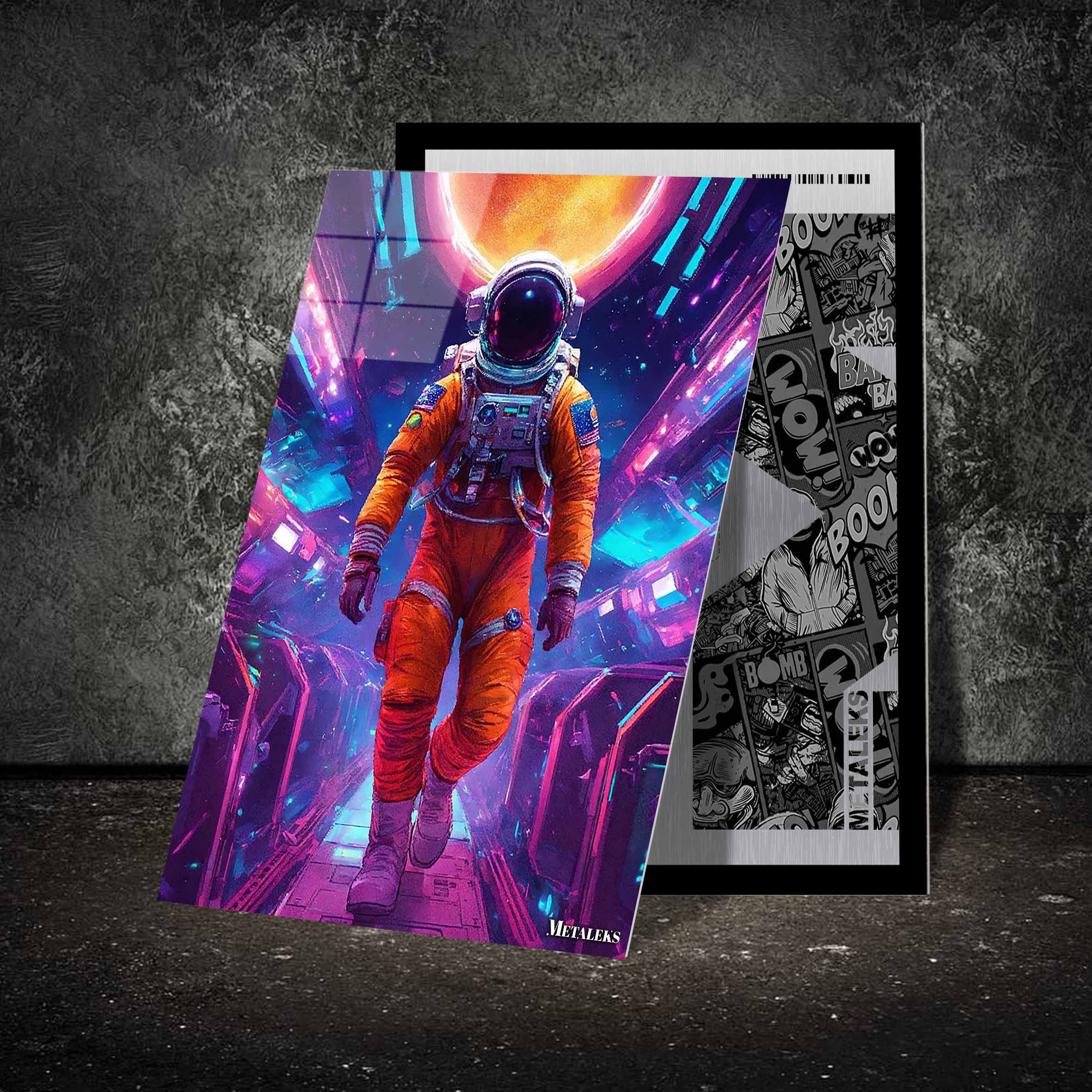 Astronaut In Purple Background-designed by @Firkins