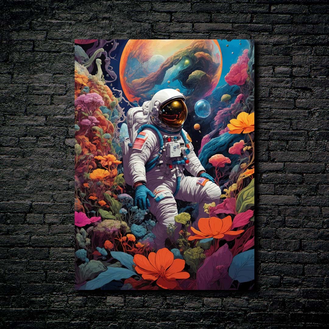 Astronaut flower-designed by @Puffy Design