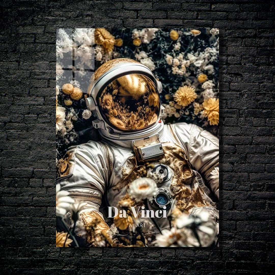 Astronaut in the flower field-Artwork by @Da vinci Ai Art