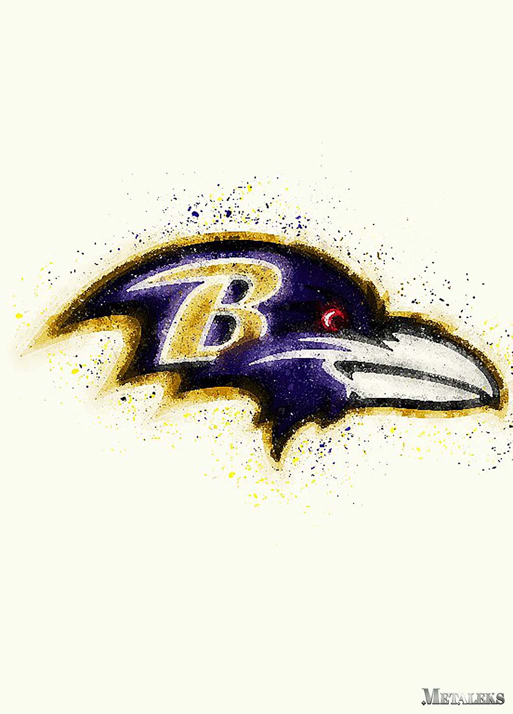 Baltimore Ravens Watercolor