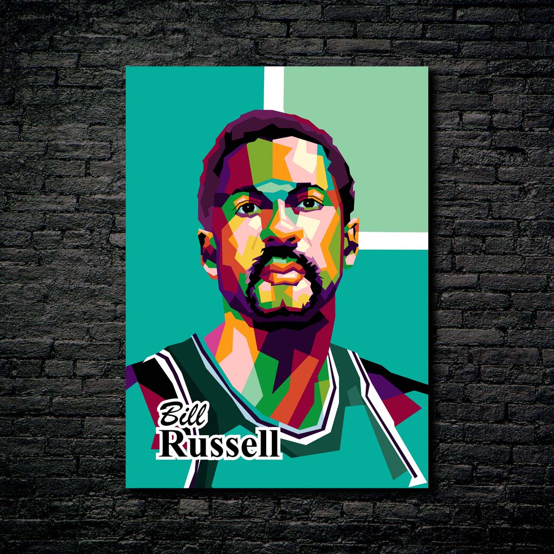 Basketball players Bill Russell in best wpap pop art-designed by @Amirudin kosong enam