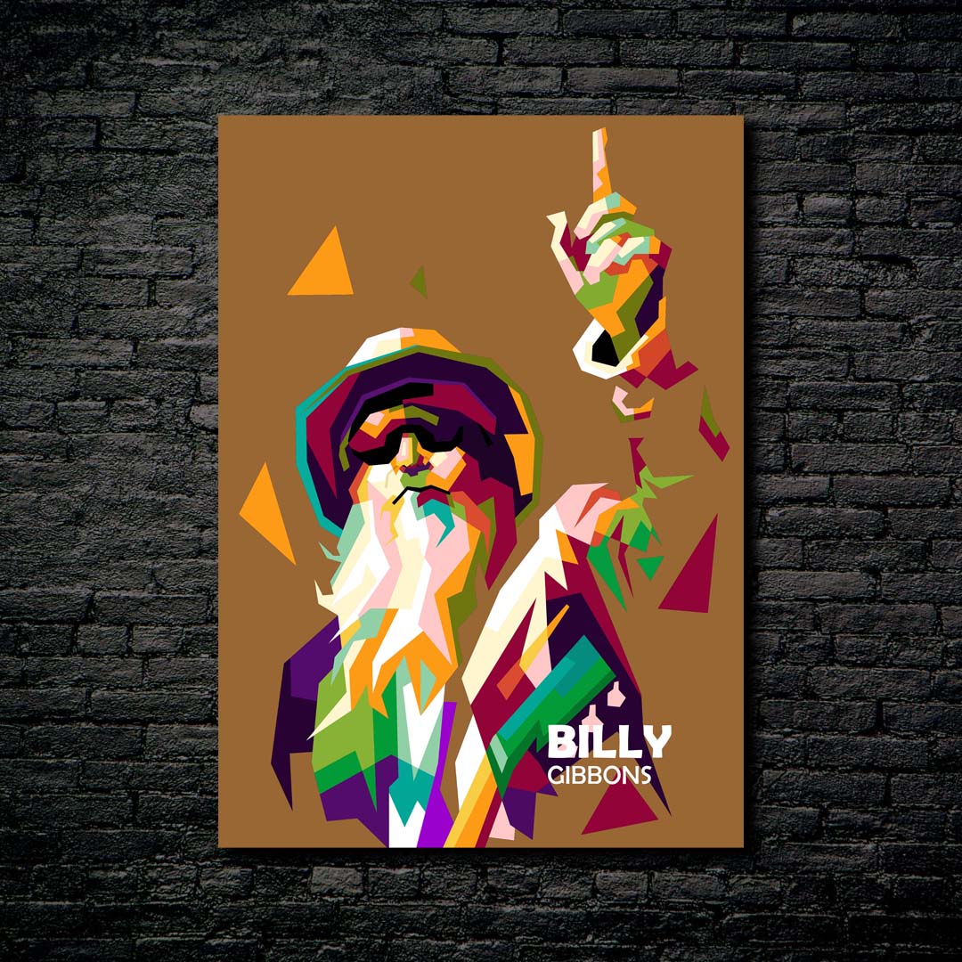 Billy Gibbons in trending amazing pop art illustration-designed by @Amirudin kosong enam