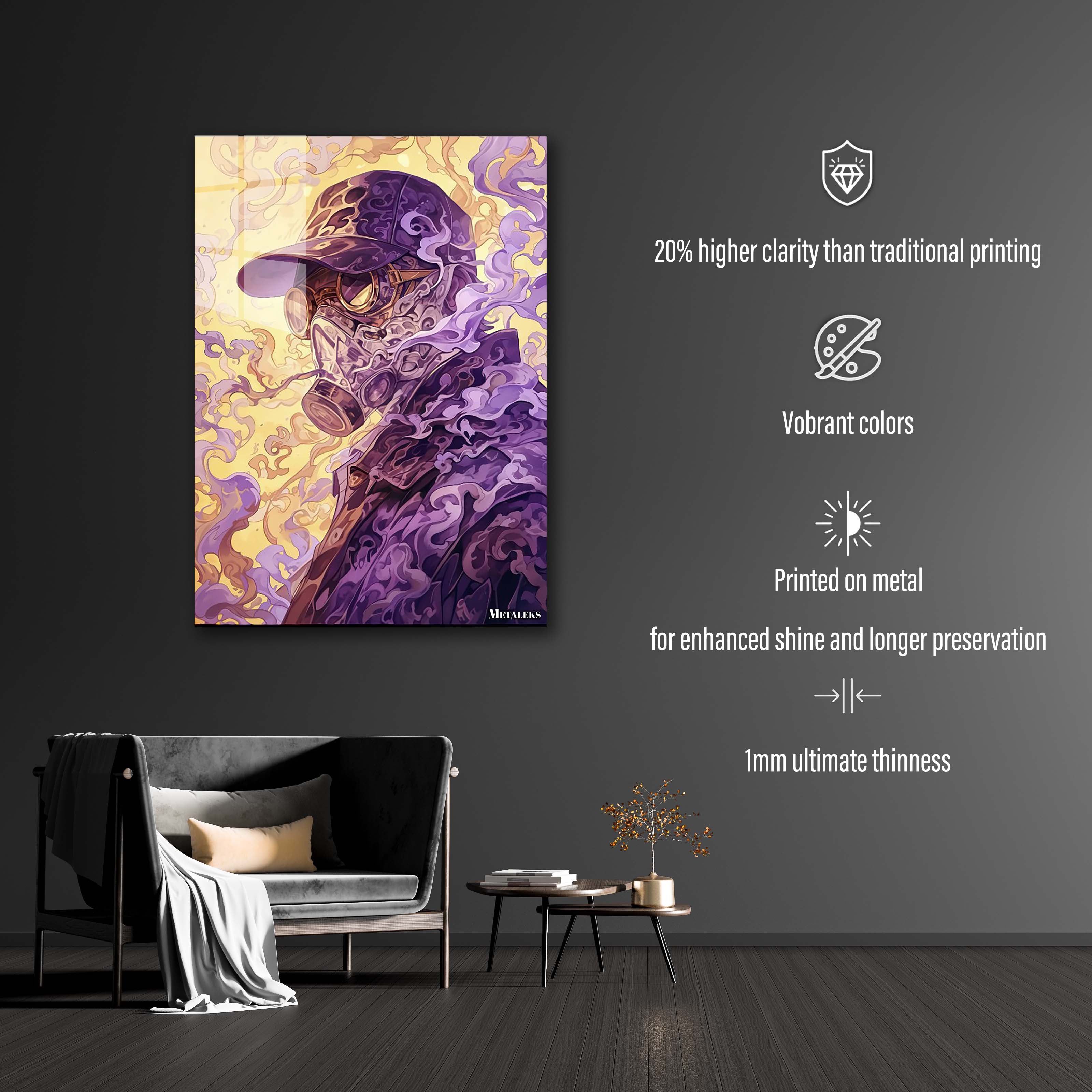 Gangster In Mask Smoky Scene Abstract Artwork-designed by @OpaxprimeArt
