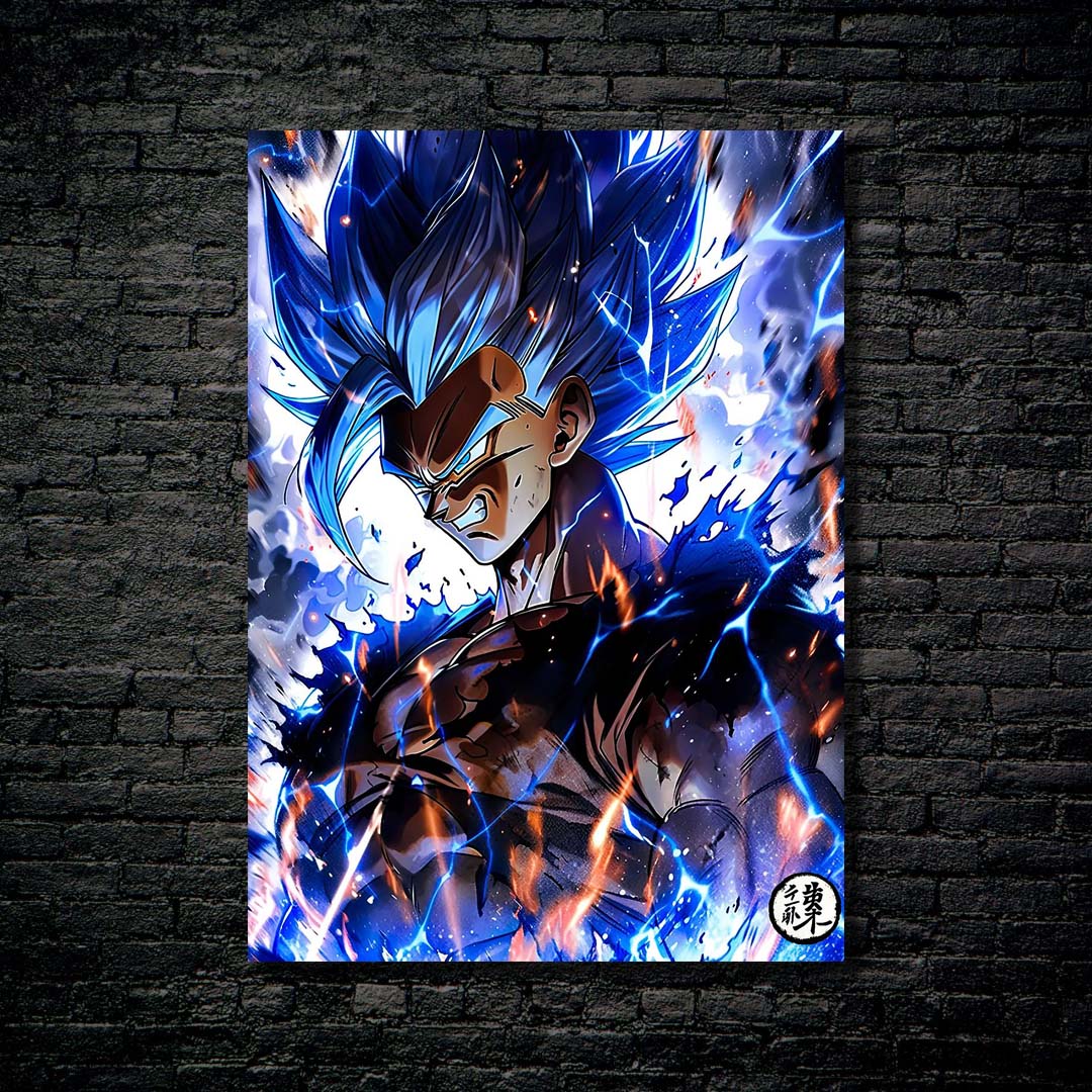 Blue-haired Goku -Artwork by @An other Mid journey