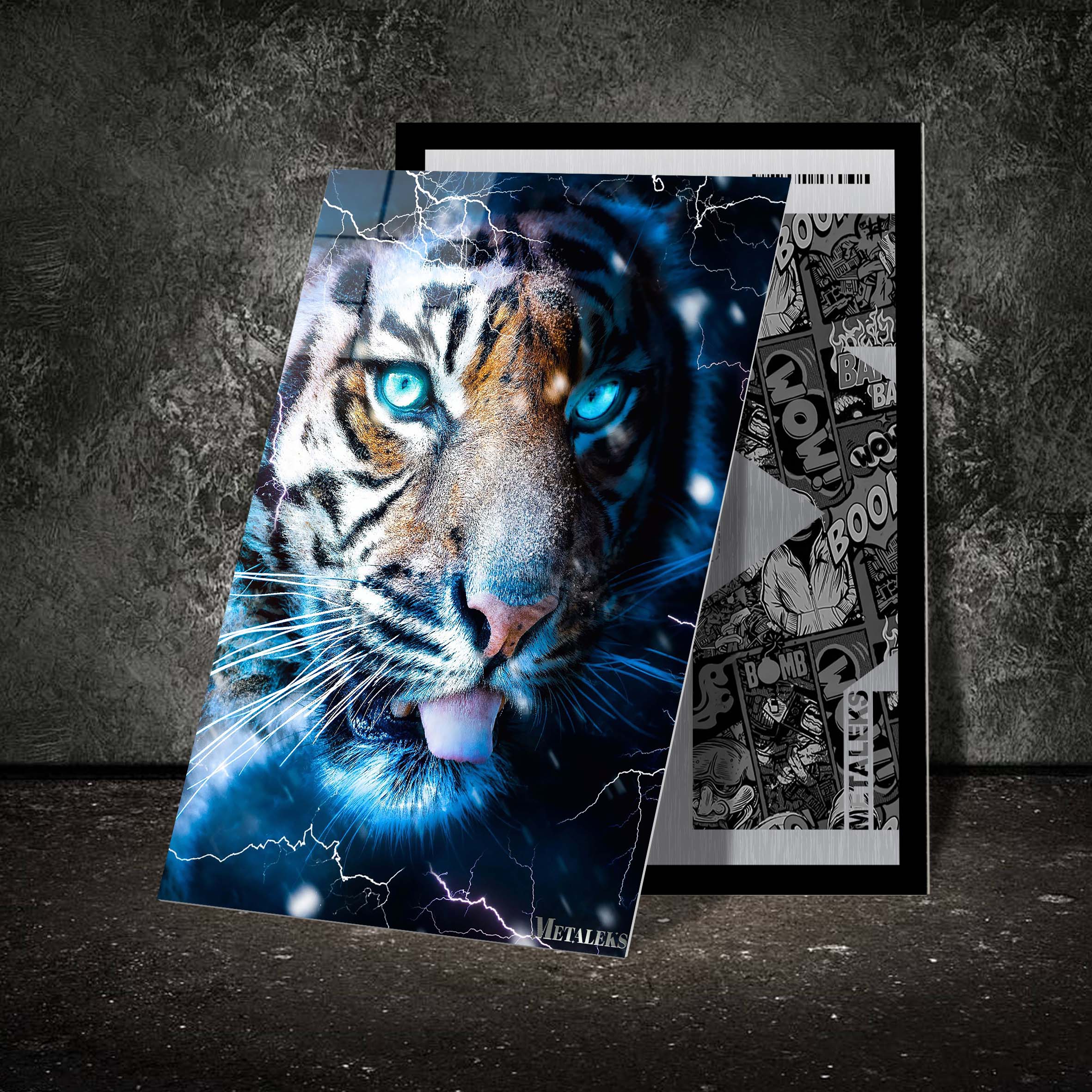 Blue eyed tiger and lightning snow-designed by @Gen Z