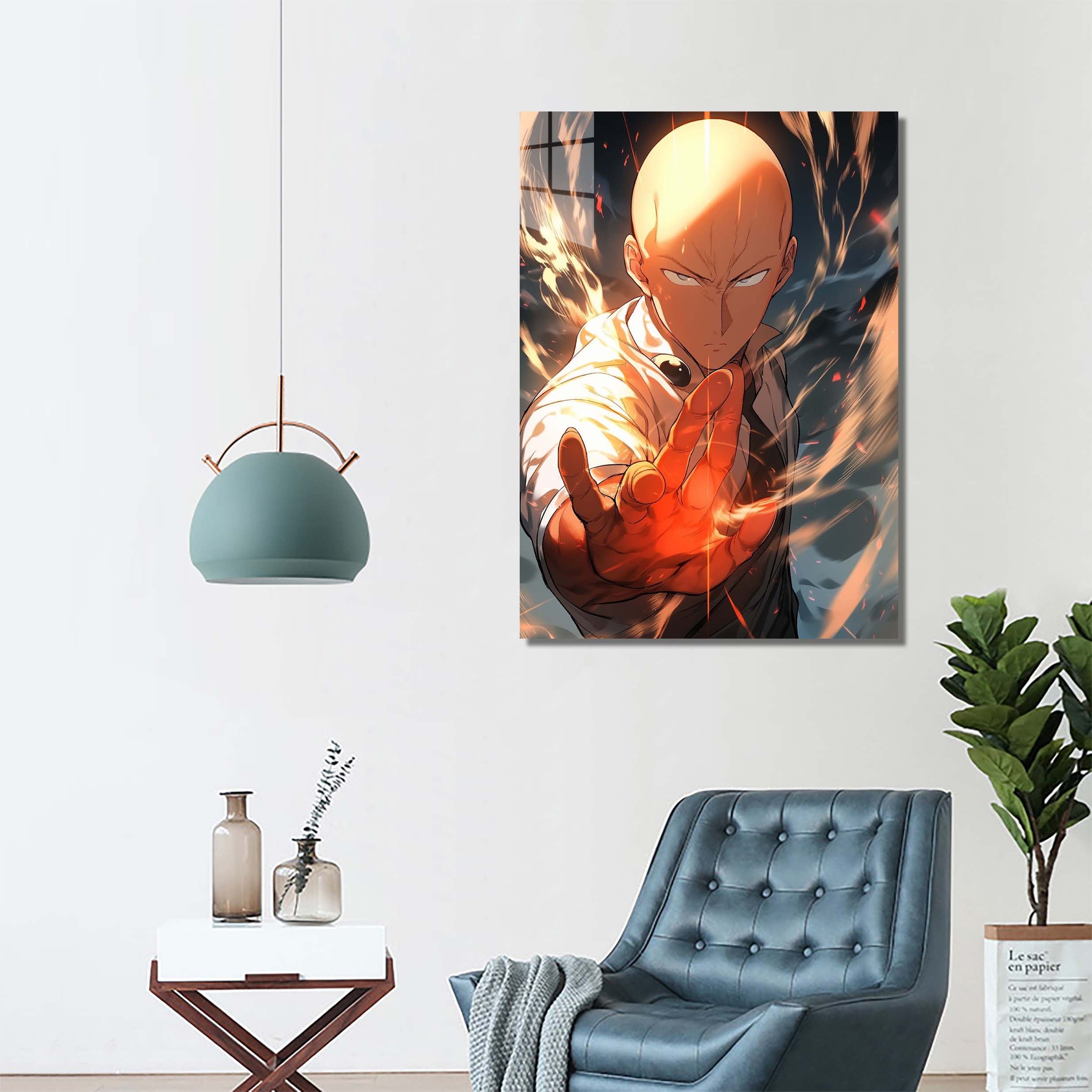 Caped Baldy Chronicles_ Saitama's Punching Prowess-designed by @theanimecrossover
