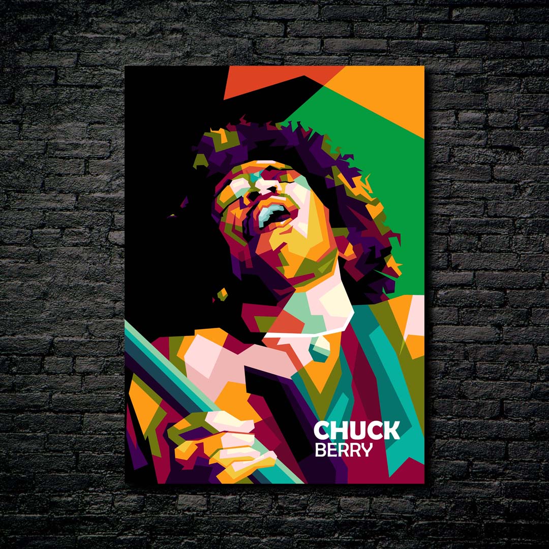Chuck Berry ekspression on live pop art