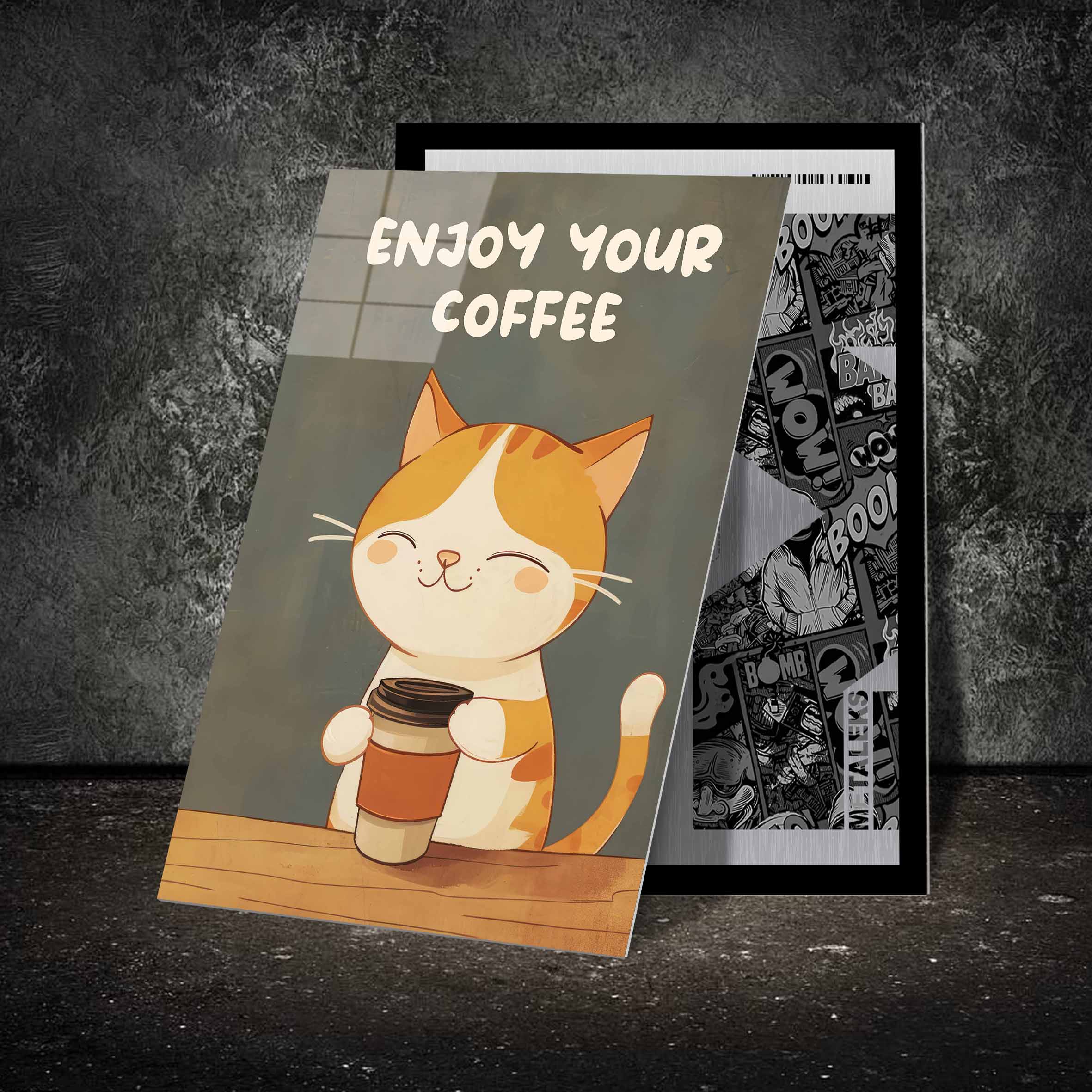 Coffee Cat Retro-designed by @Moqotib