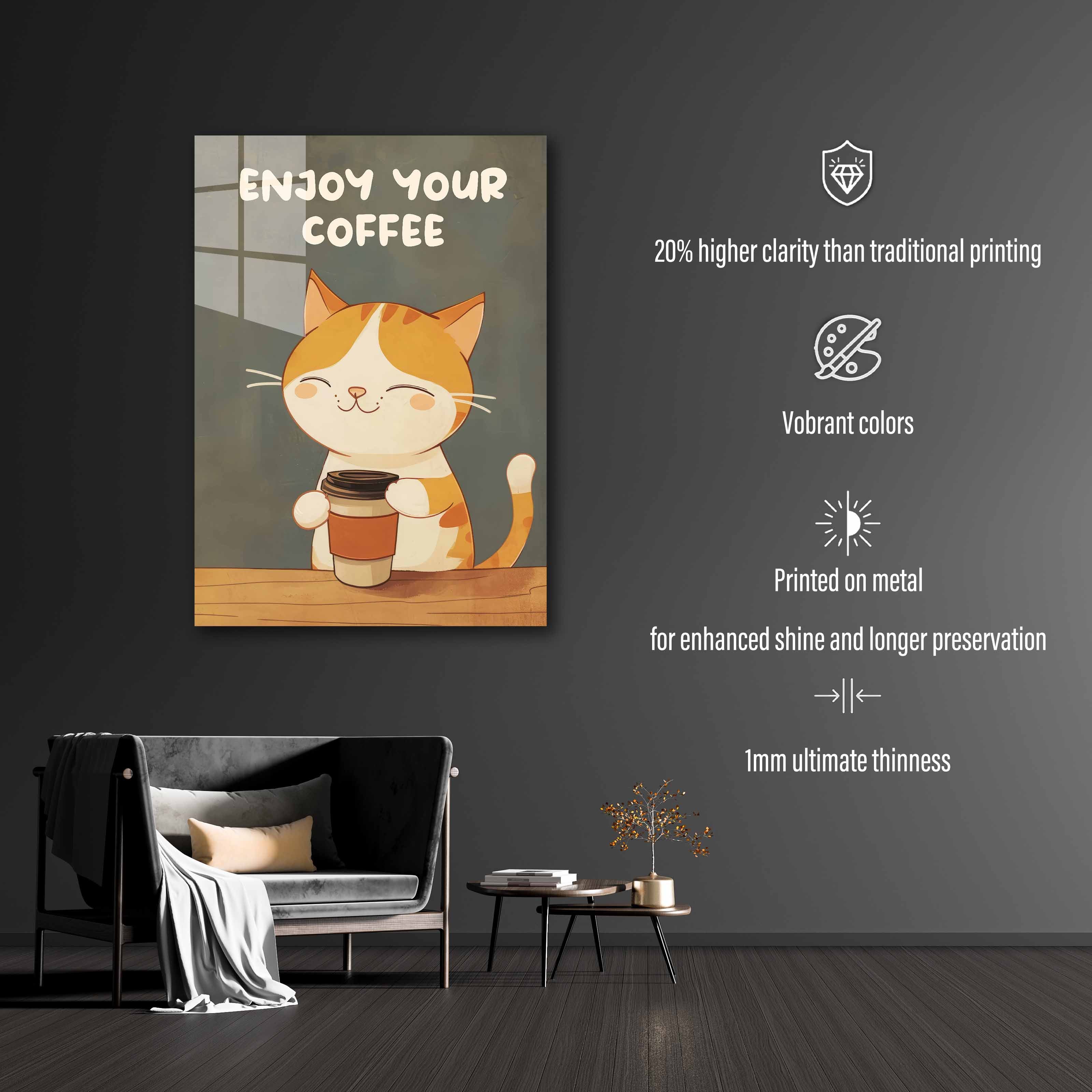 Coffee Cat Retro-designed by @Moqotib