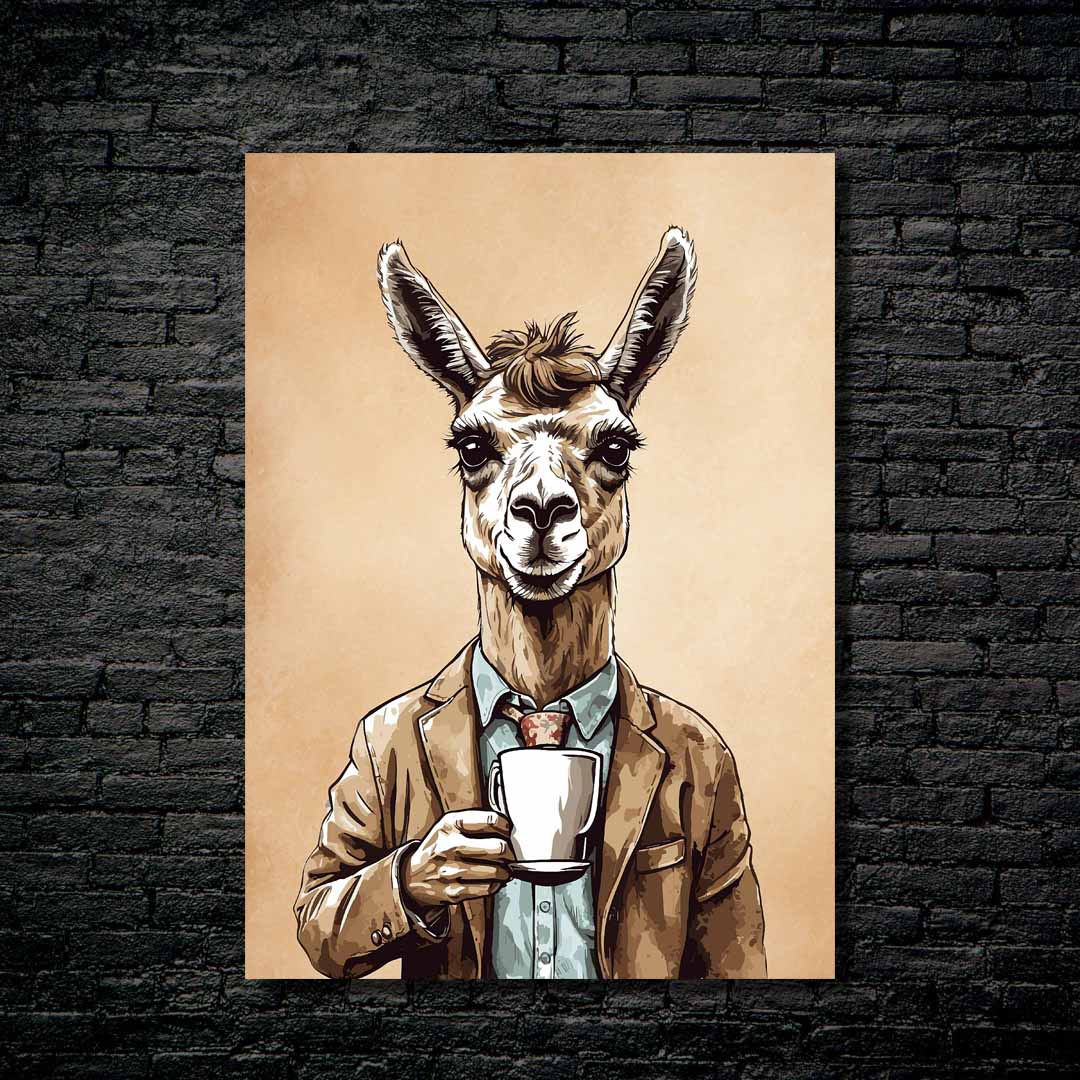 Coffee Llama-Artwork by @VICKY