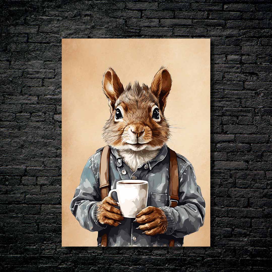 Coffee Squirrel-Artwork by @VICKY