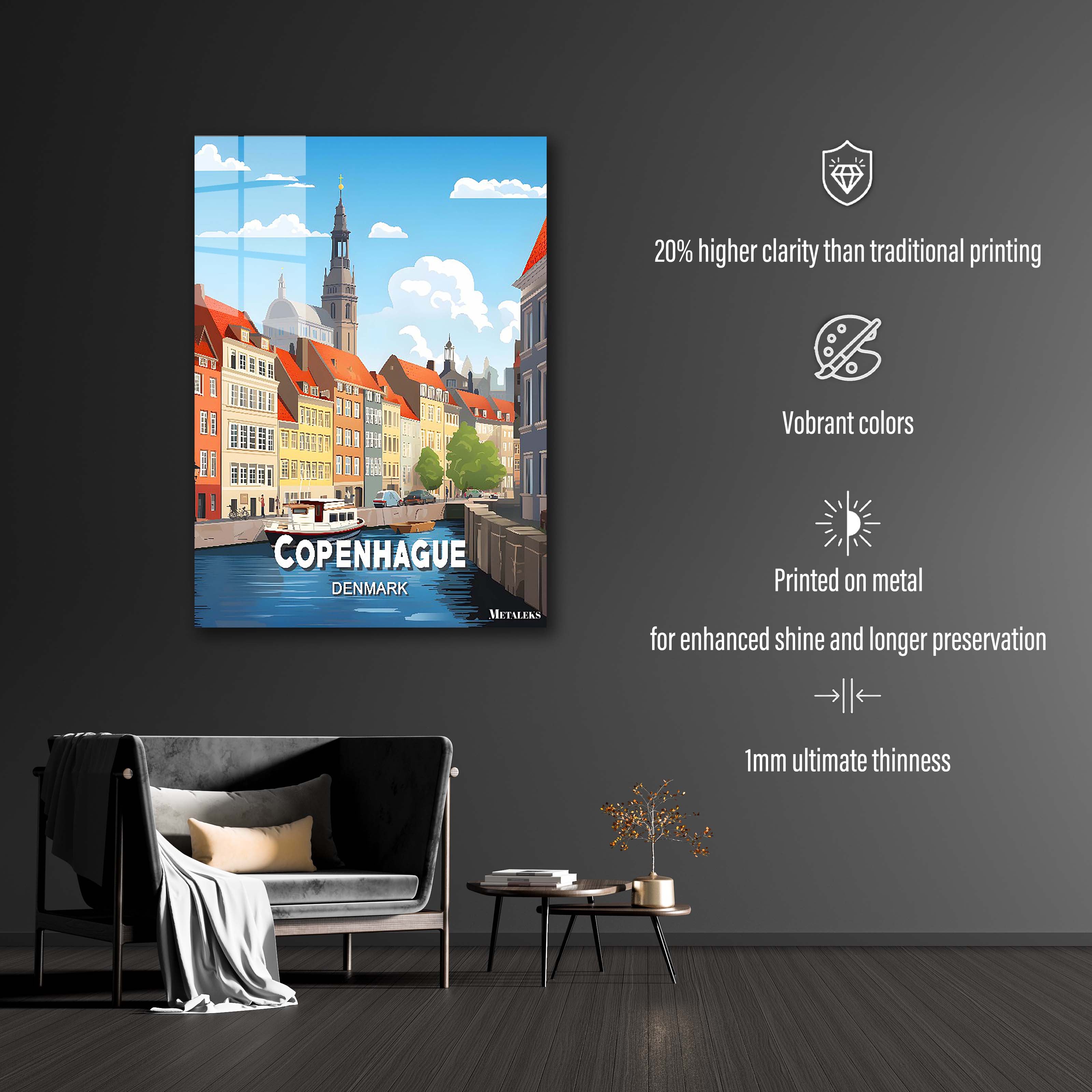 Denmark - Copenhague 3-designed by @Travel Poster AI