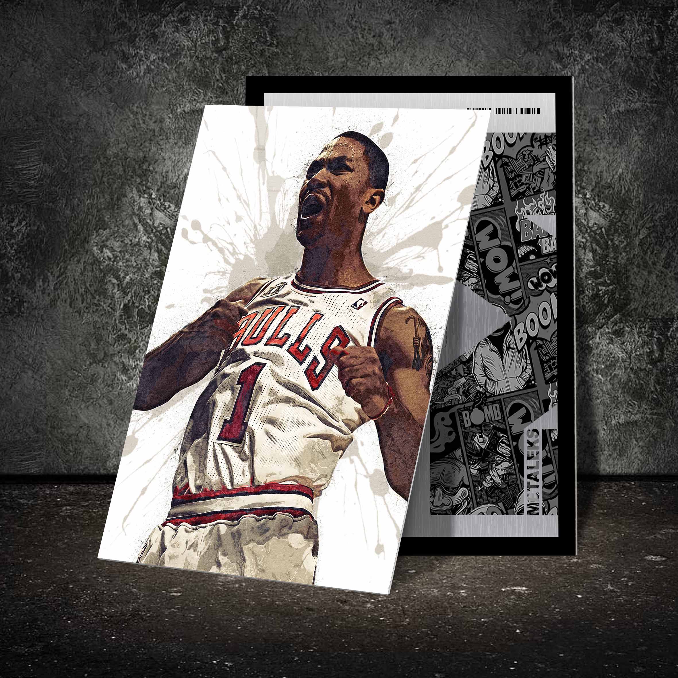 Derrick Rose Chicago Bulls water color