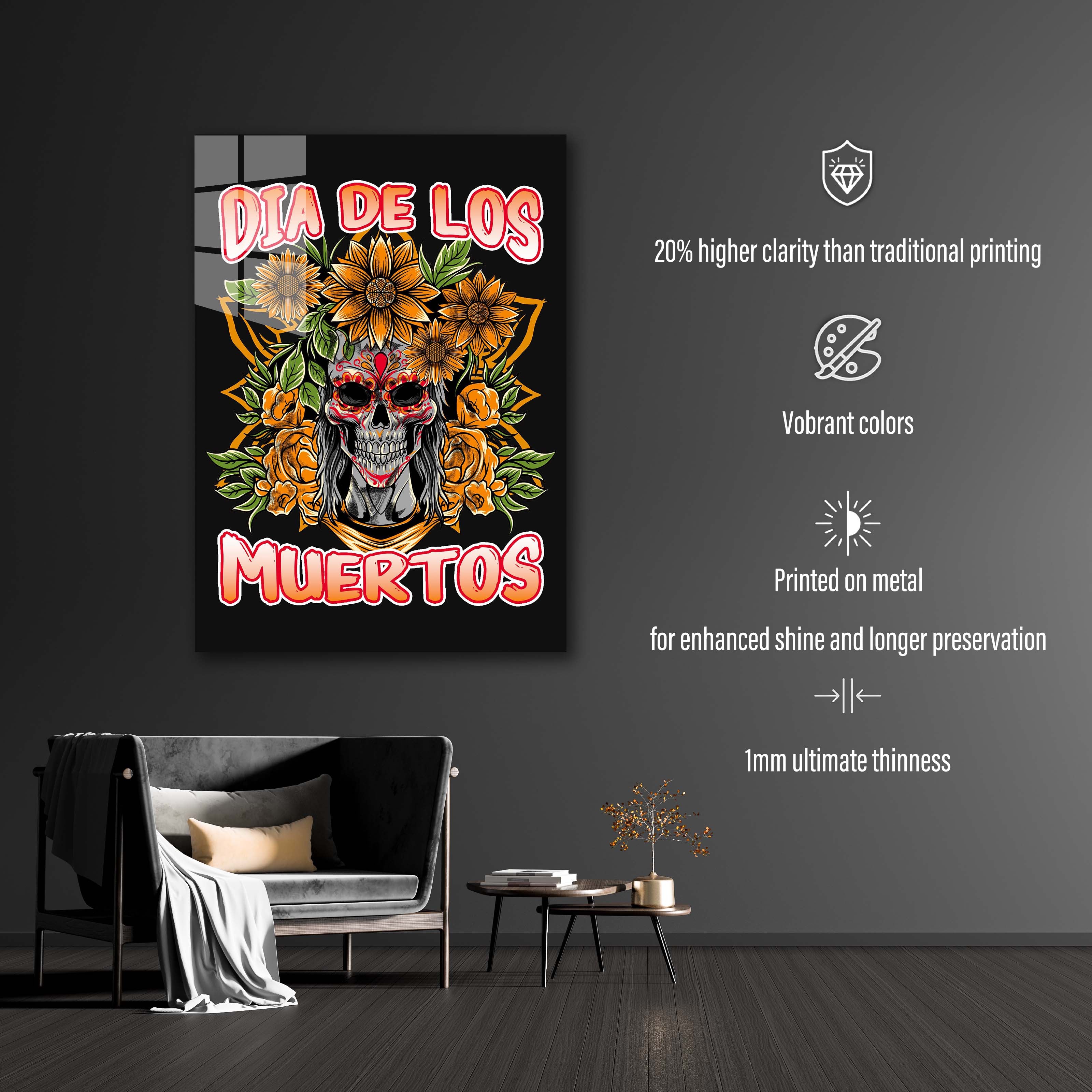 Dia De Los Muertos Lady Skull-designed by @adamkhabibi