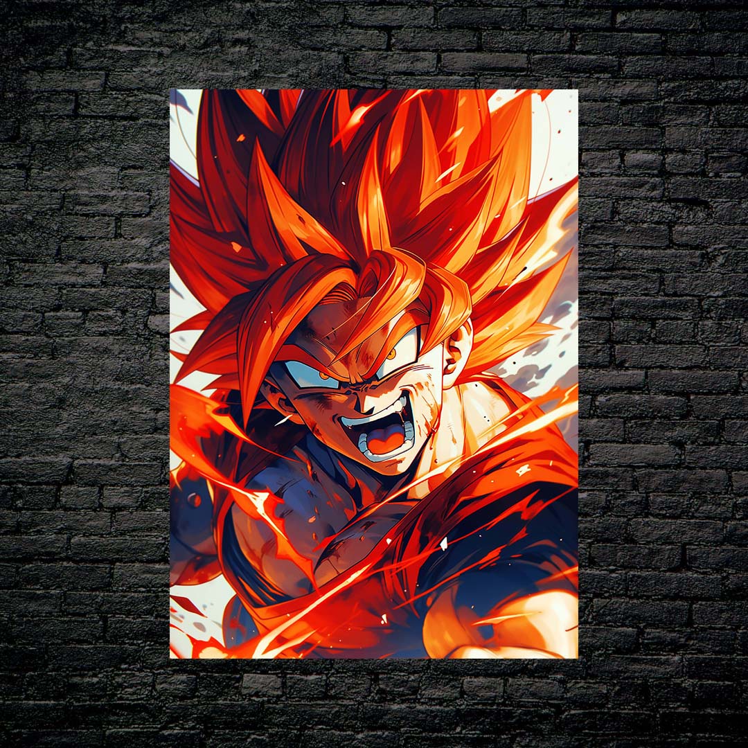 Dragon Ball Art Concept Design Animated Poster red and blue-designed by @Sawyer