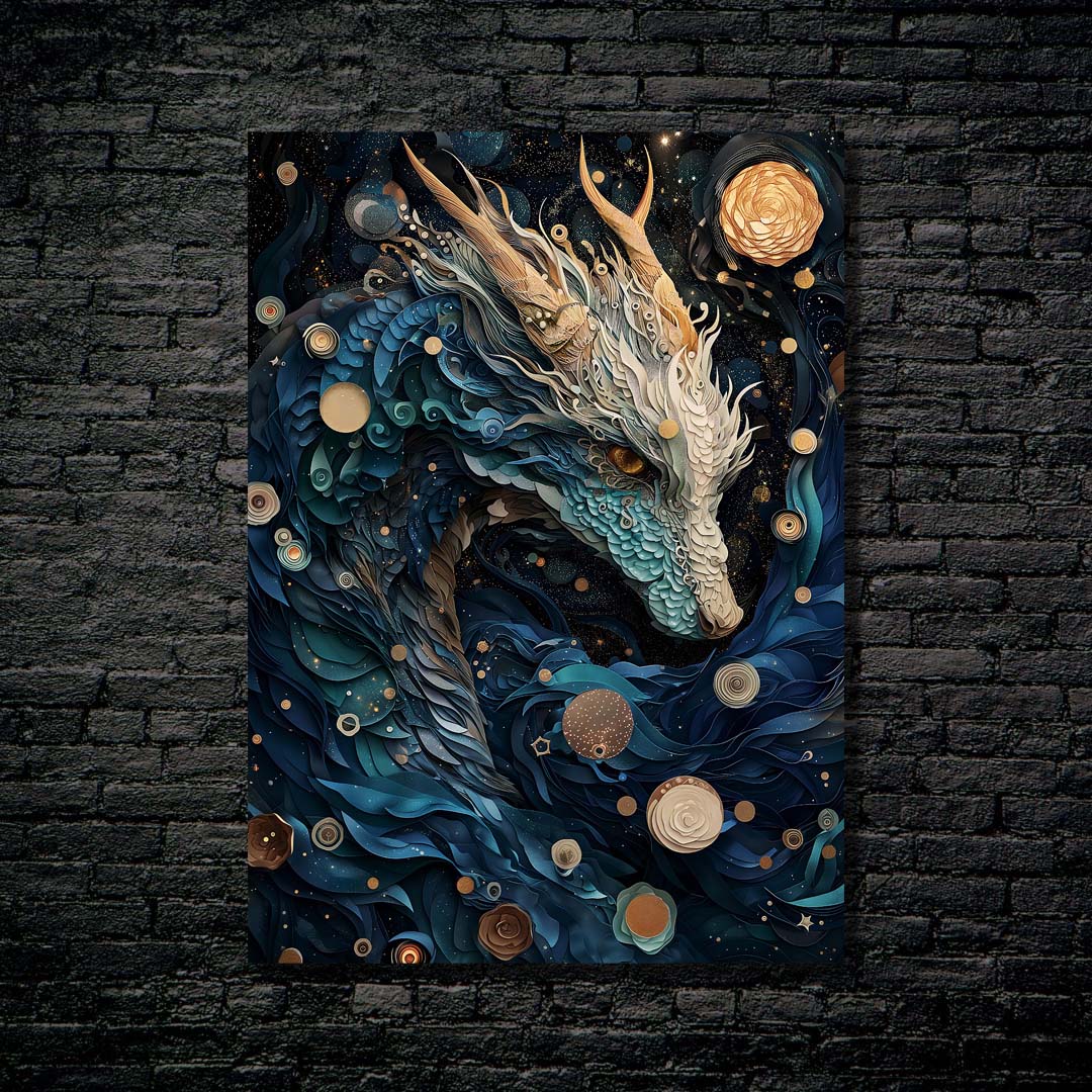 Fantasy Dragon_Paper Art-designed by @Ai_inkdreams