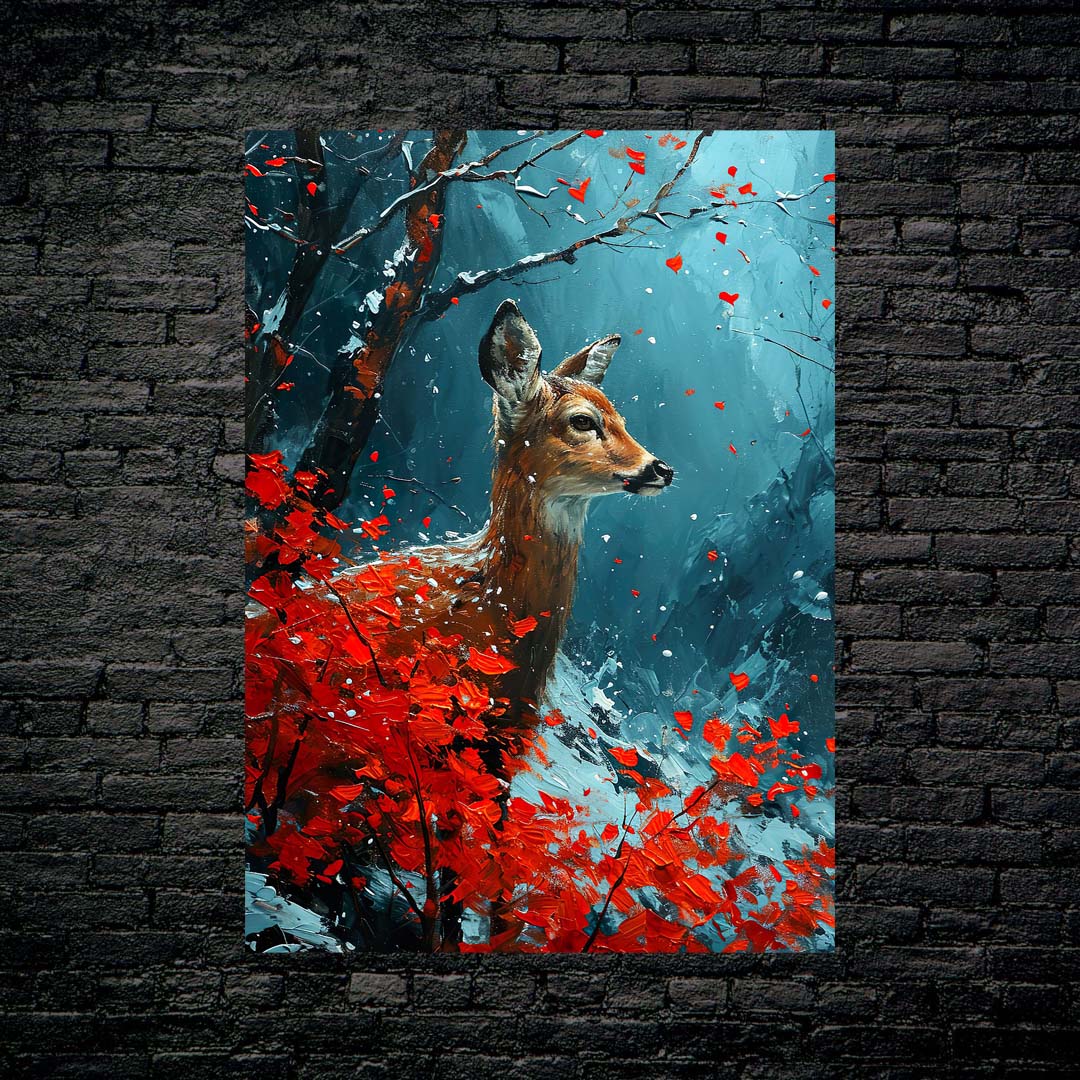 Fawn in Winter Forest-designed by @Paragy