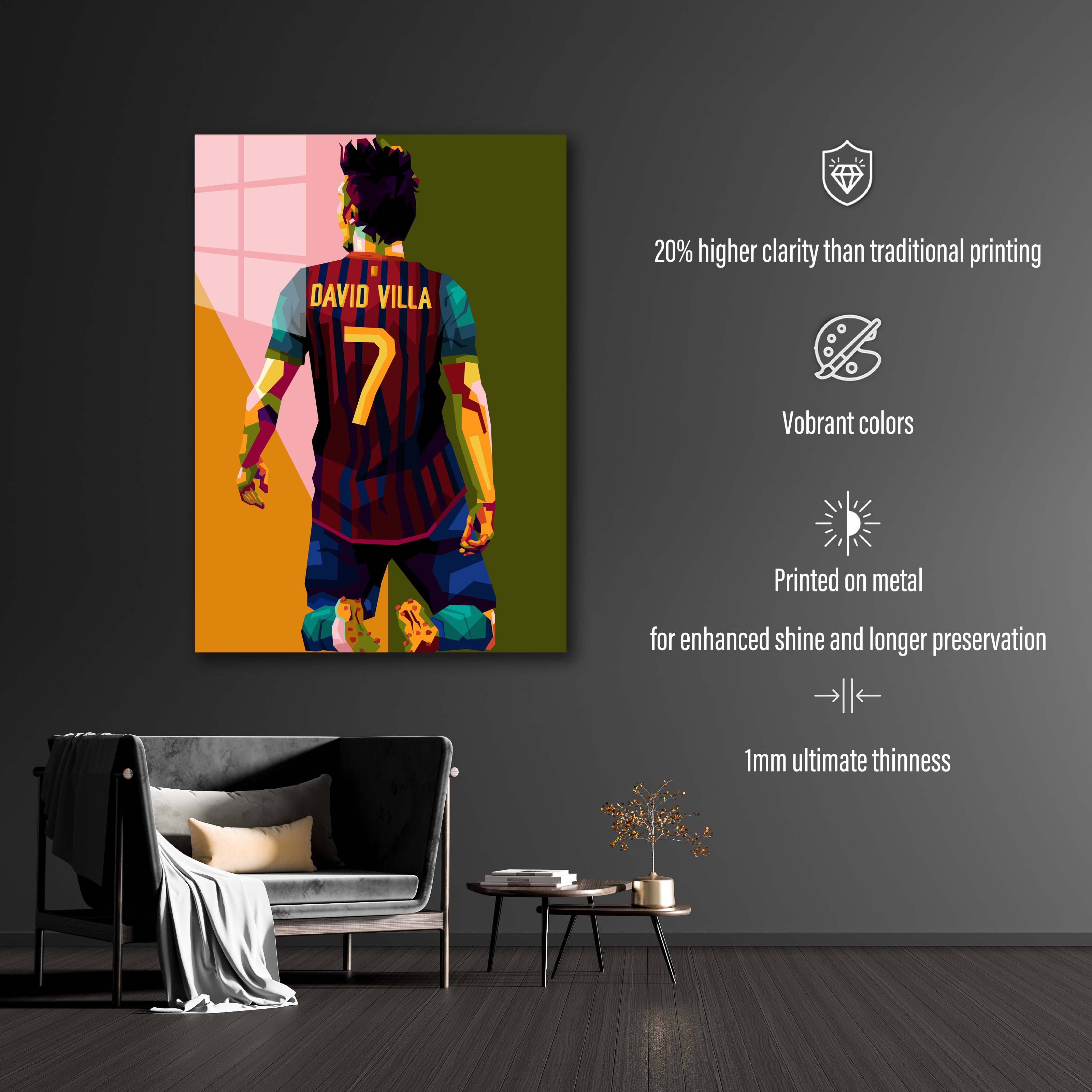 Football Legend David Villa in wpap pop art-designed by @Amirudin kosong enam