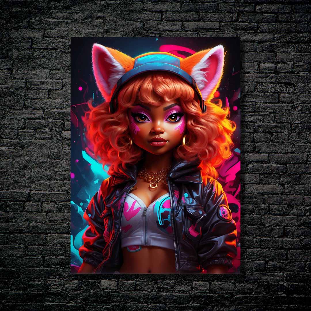Girl with Red Panda Hat-designed by @Vivid Art Studios