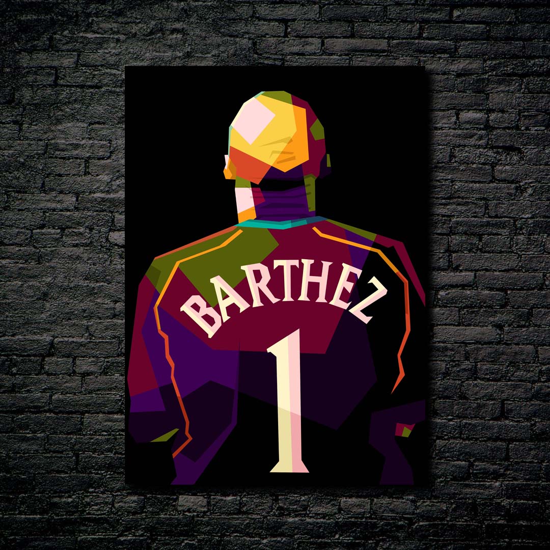 Goal keeper legend Fabien Barthez in wpap pop art