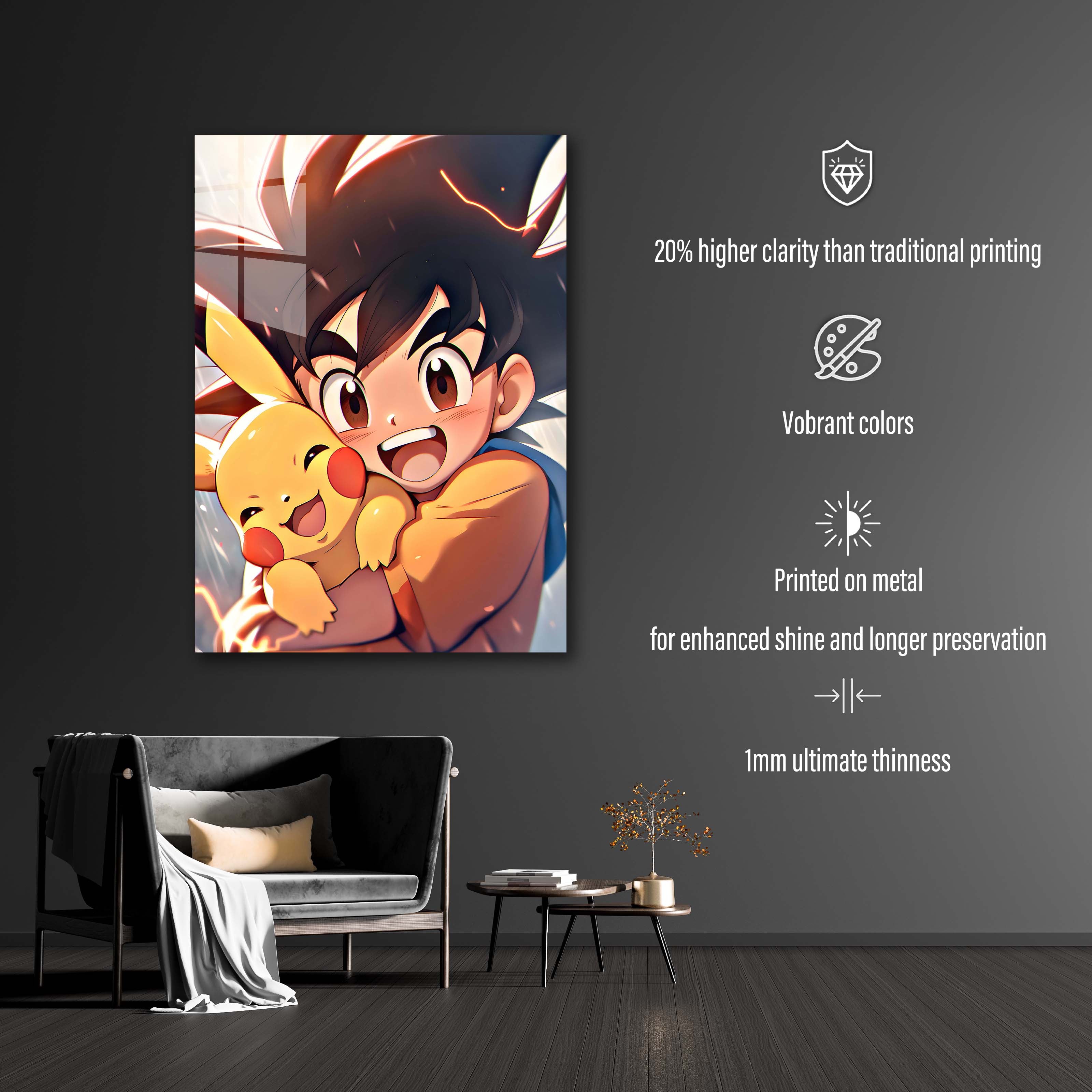 Goku with Cute Pikachu-designed by @Vid_M@tion