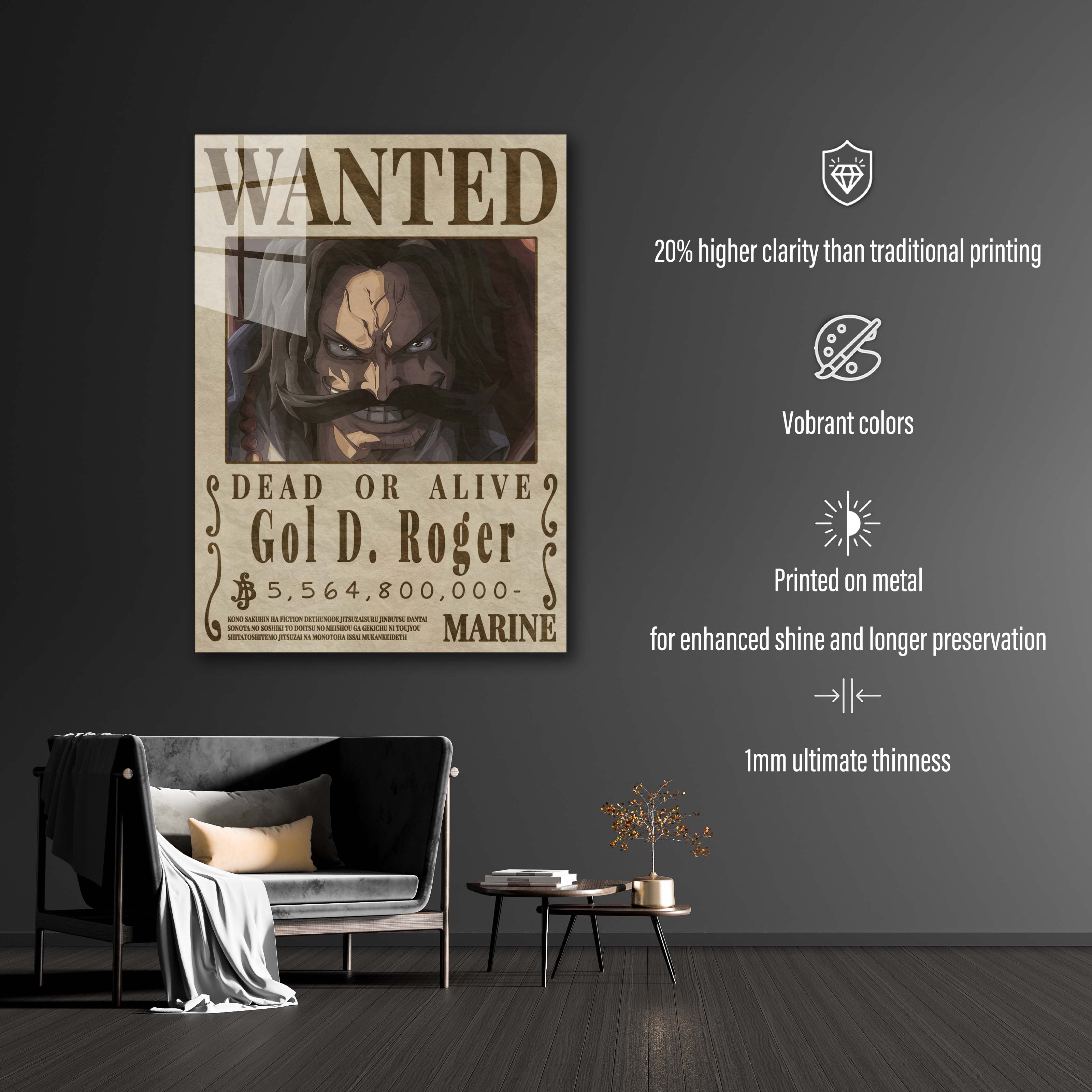 GOLD ROGER One Piece wanted Poster | Zazzle