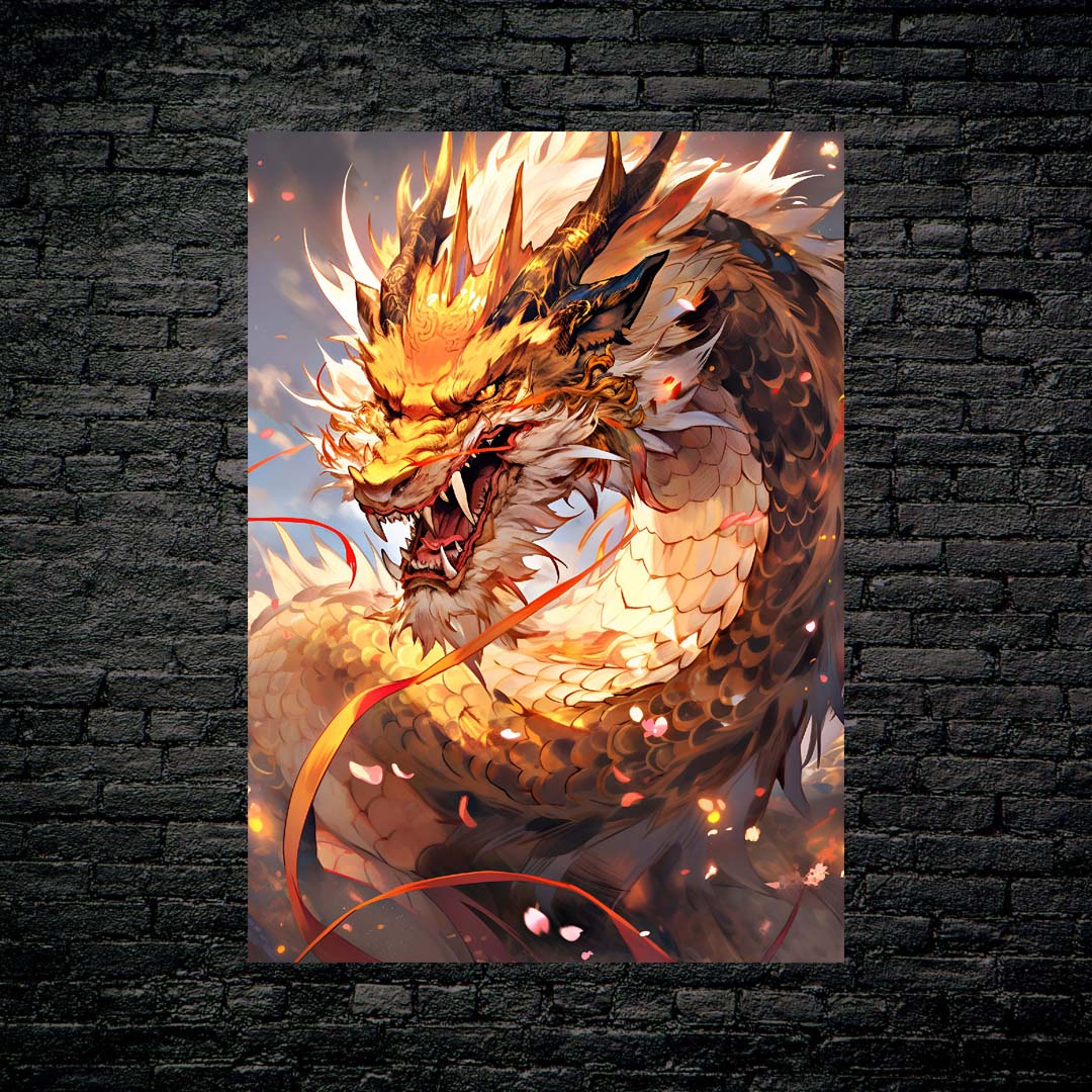 Golden Chinese Dragon Rage-designed by @Vid_M@tion