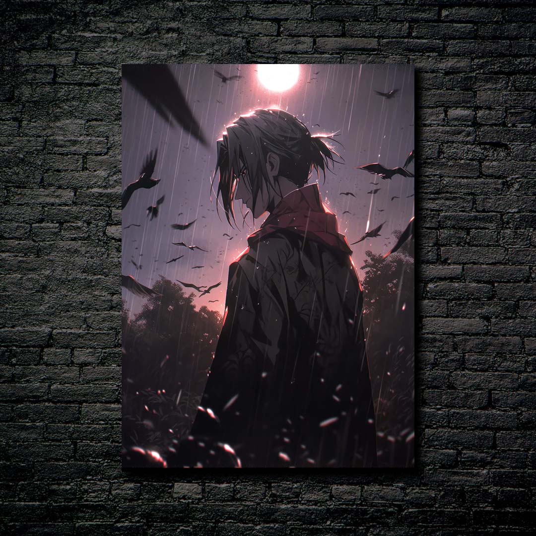 Itachi Uchiha cinematic poster -designed by @visinaire.ai