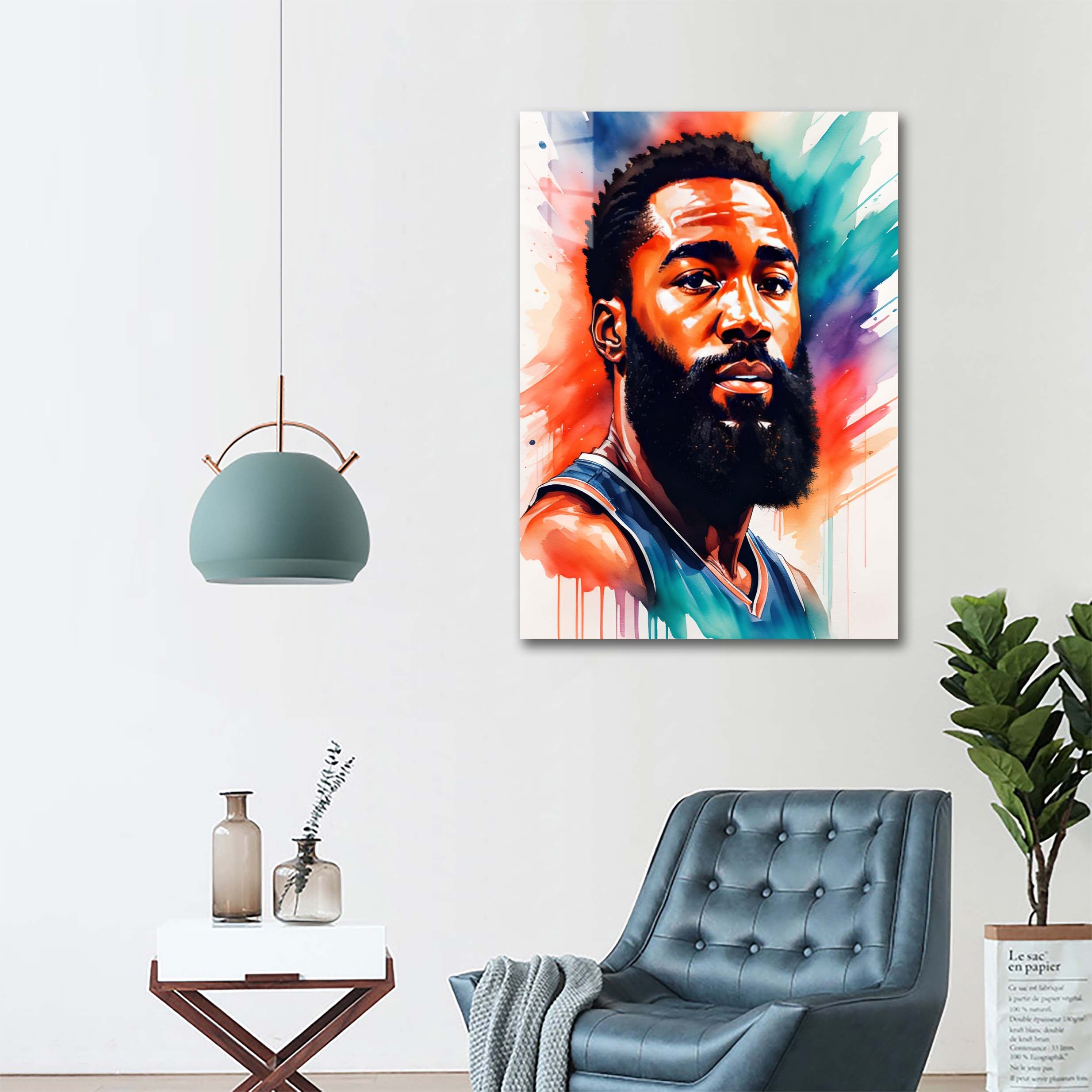 James Harden Watercolor-designed by @ALTAY