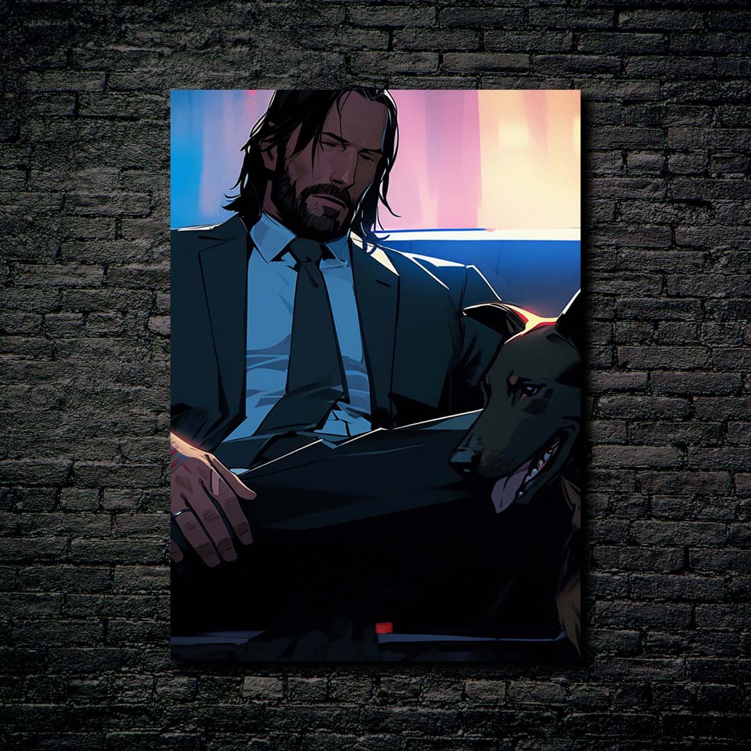 John Wick and dog-designed by @theanimecrossover