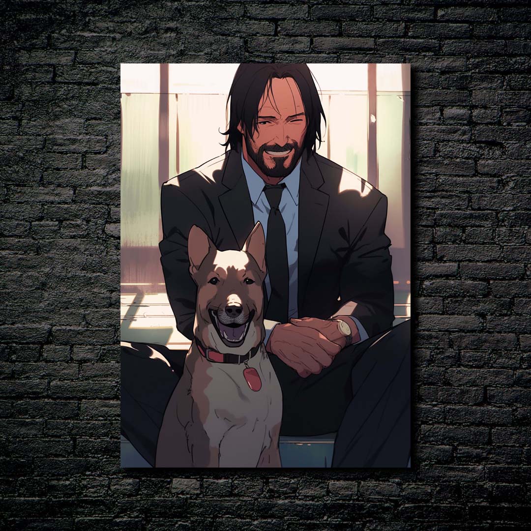 John Wick and dog (2)-designed by @theanimecrossover