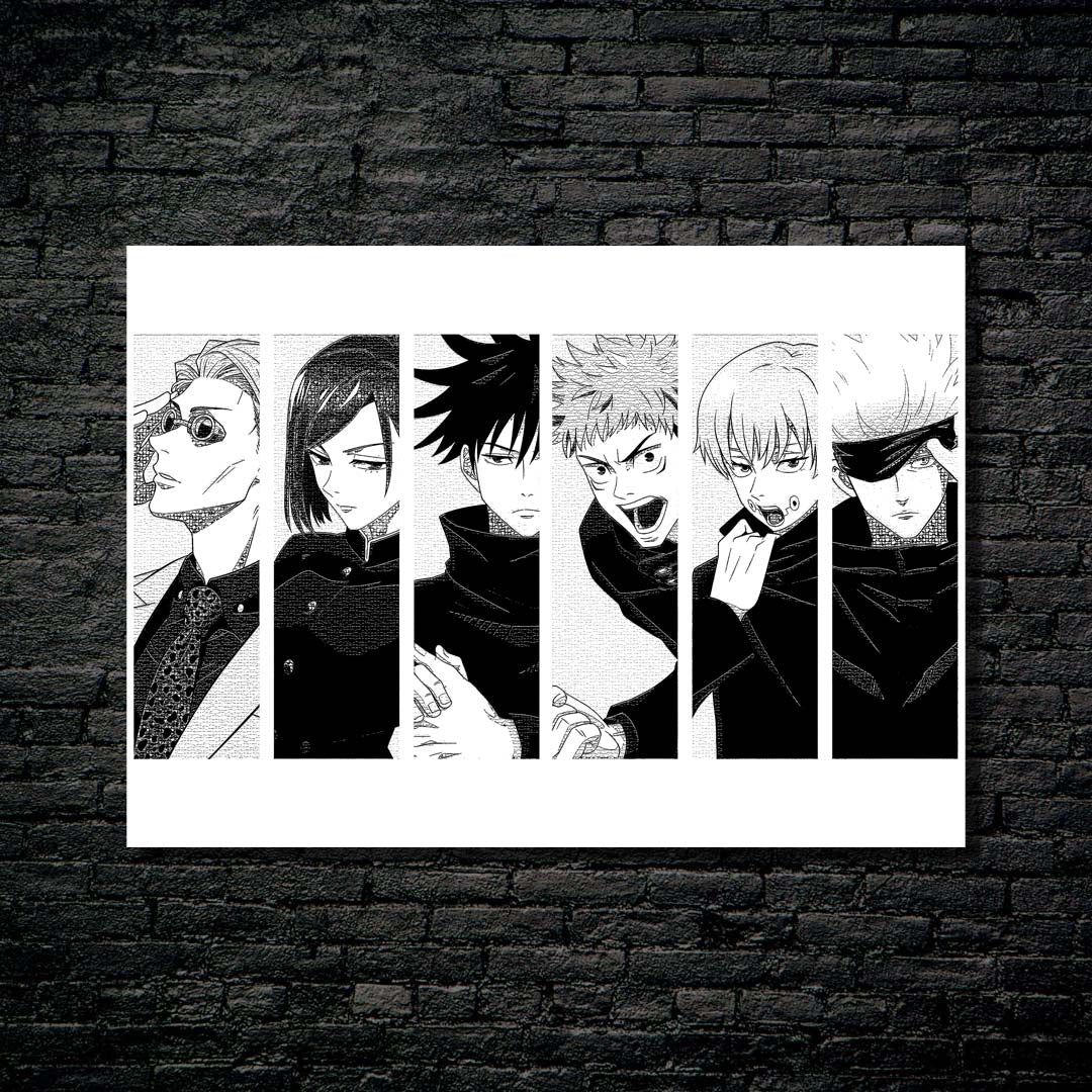 Jujutsu Kaisen Black White-designed by @ReskLucky