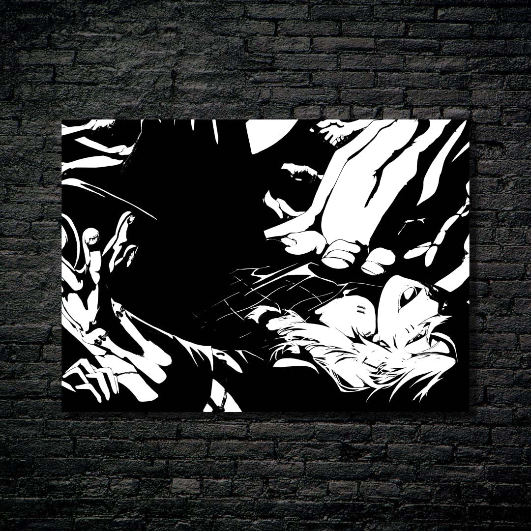 Jujutsu Kaisen Black White art-designed by @ReskLucky