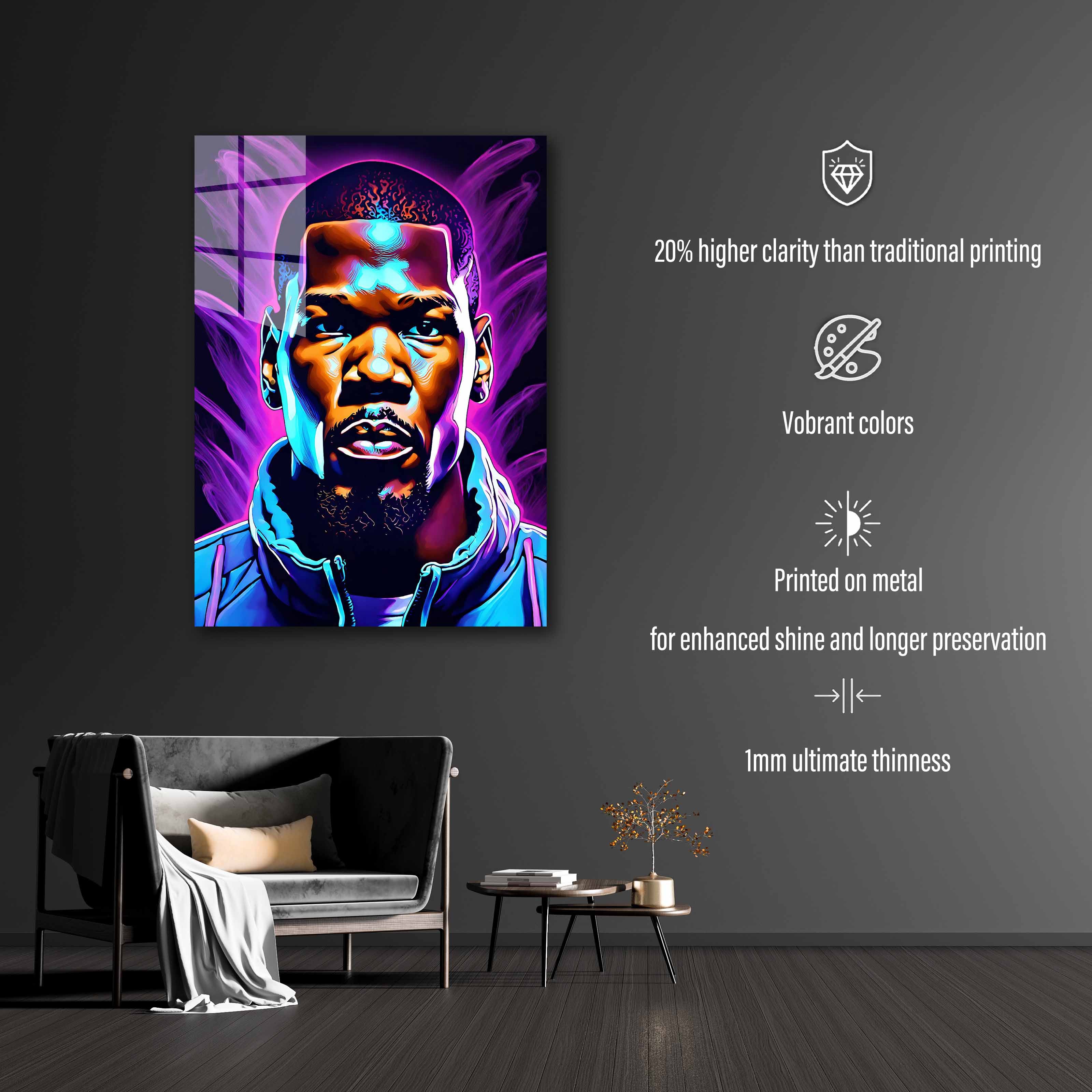 Kevin Durant Neon-Artwork by @ALTAY