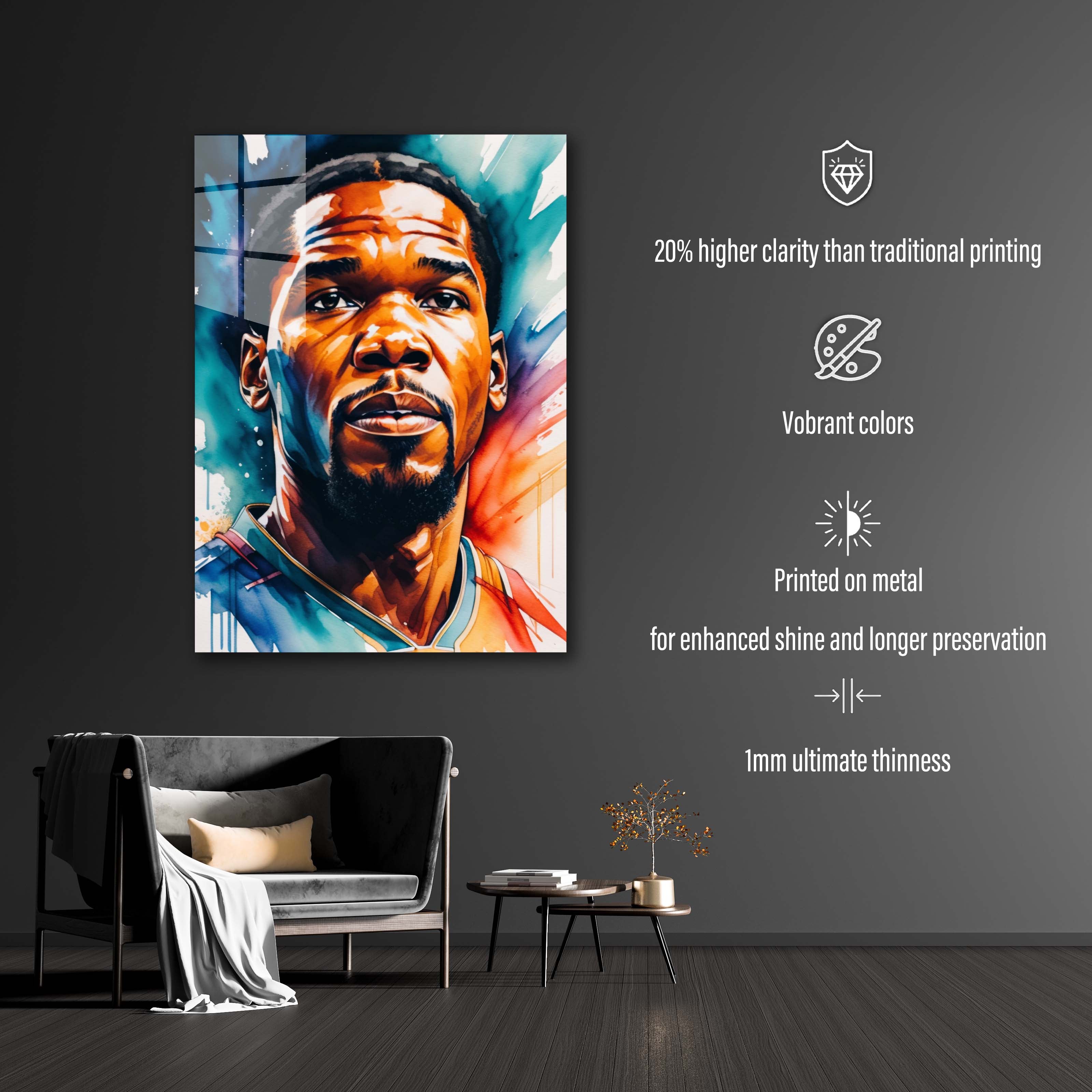 Kevin Durant Watecolor-designed by @ALTAY