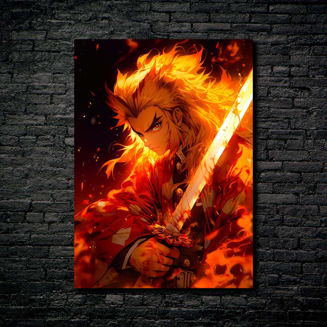 Kyojuro Rengoku - Flames -Artwork by @EosVisions