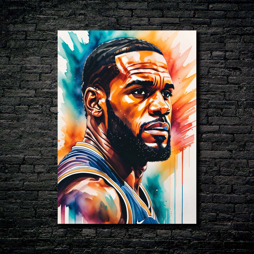 Lebron James Watecolor-designed by @ALTAY