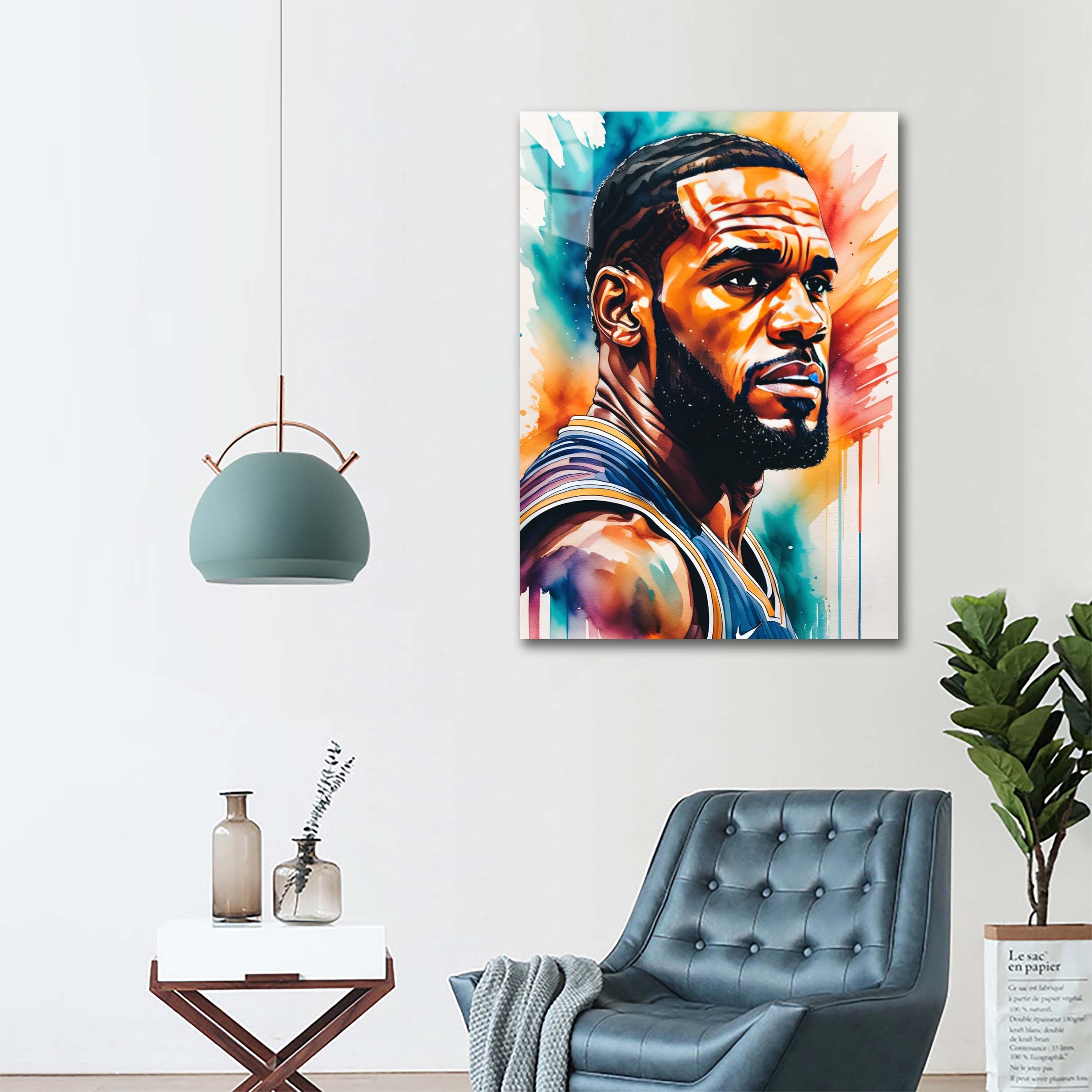 Lebron James Watecolor-designed by @ALTAY
