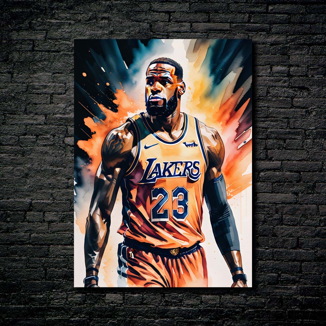 Lebron James Watercolor 2-designed by @ALTAY