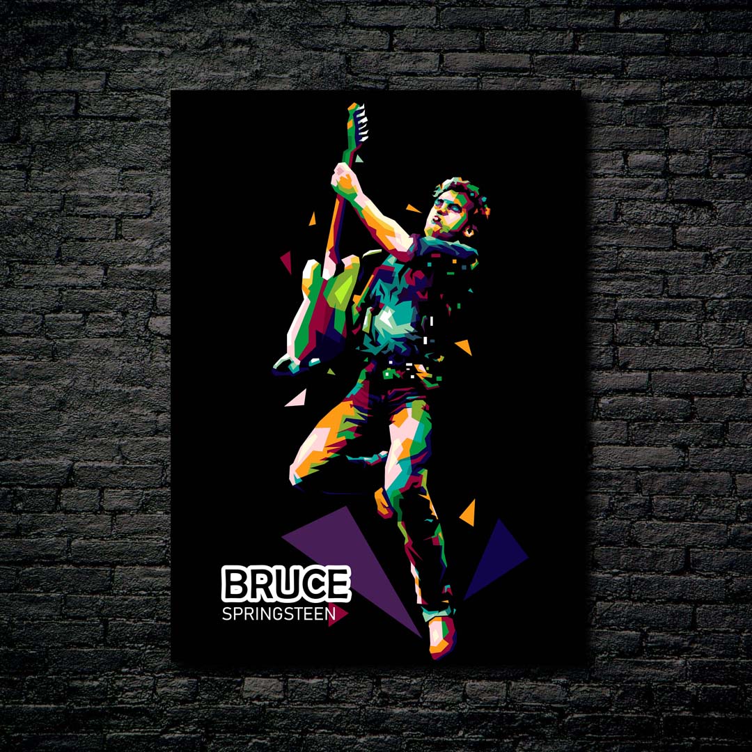 Legend guitarist Bruce Springsteen in amazing pop art-designed by @Amirudin kosong enam