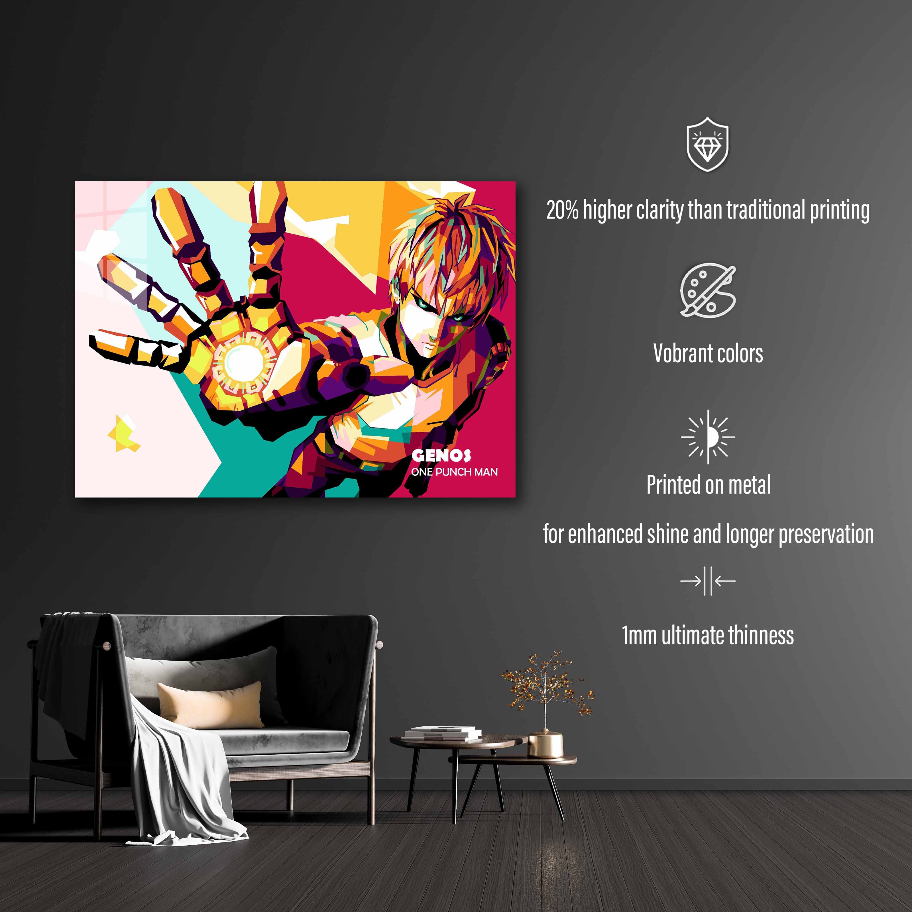 Limited pop art poster anime One puch man GENOS-Artwork by @Amirudin kosong enam