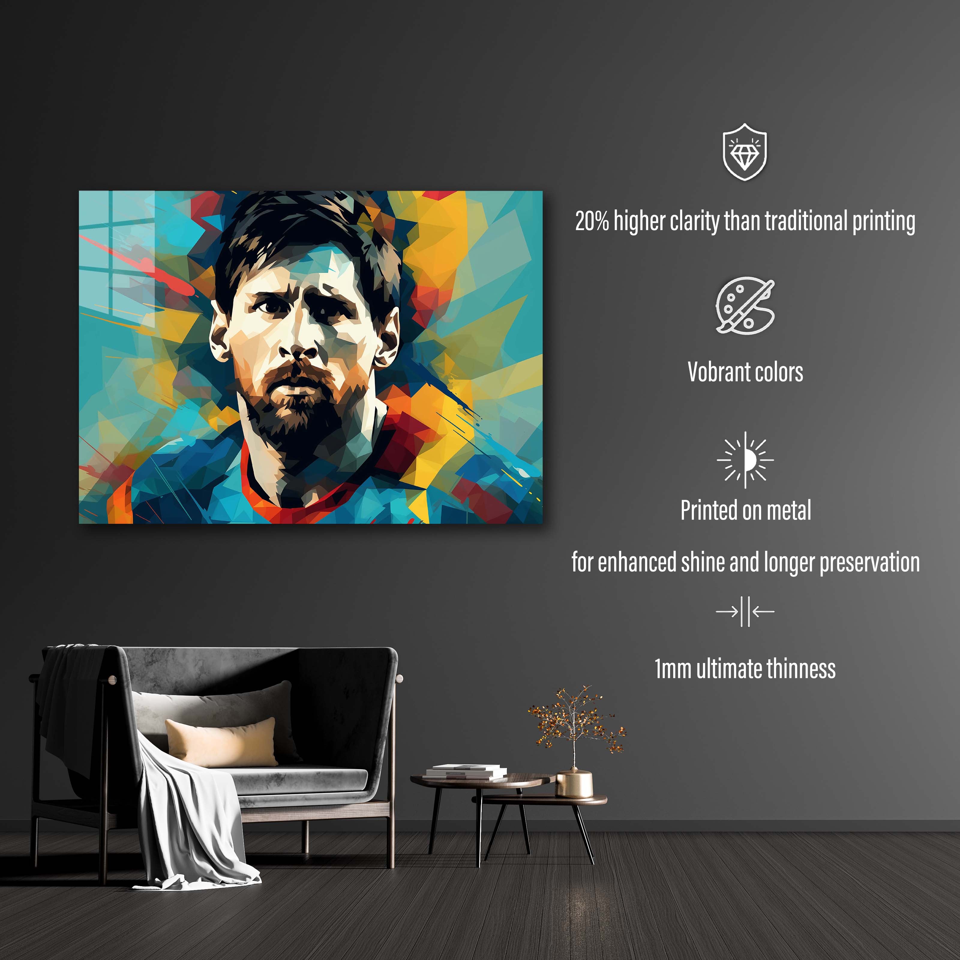 Lionel Messi Face Pop Art